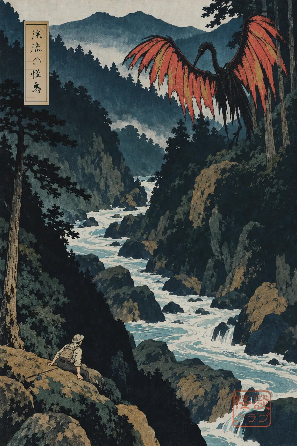 The Monstrous Bird of the Mountain Stream 浮世絵サムネイル