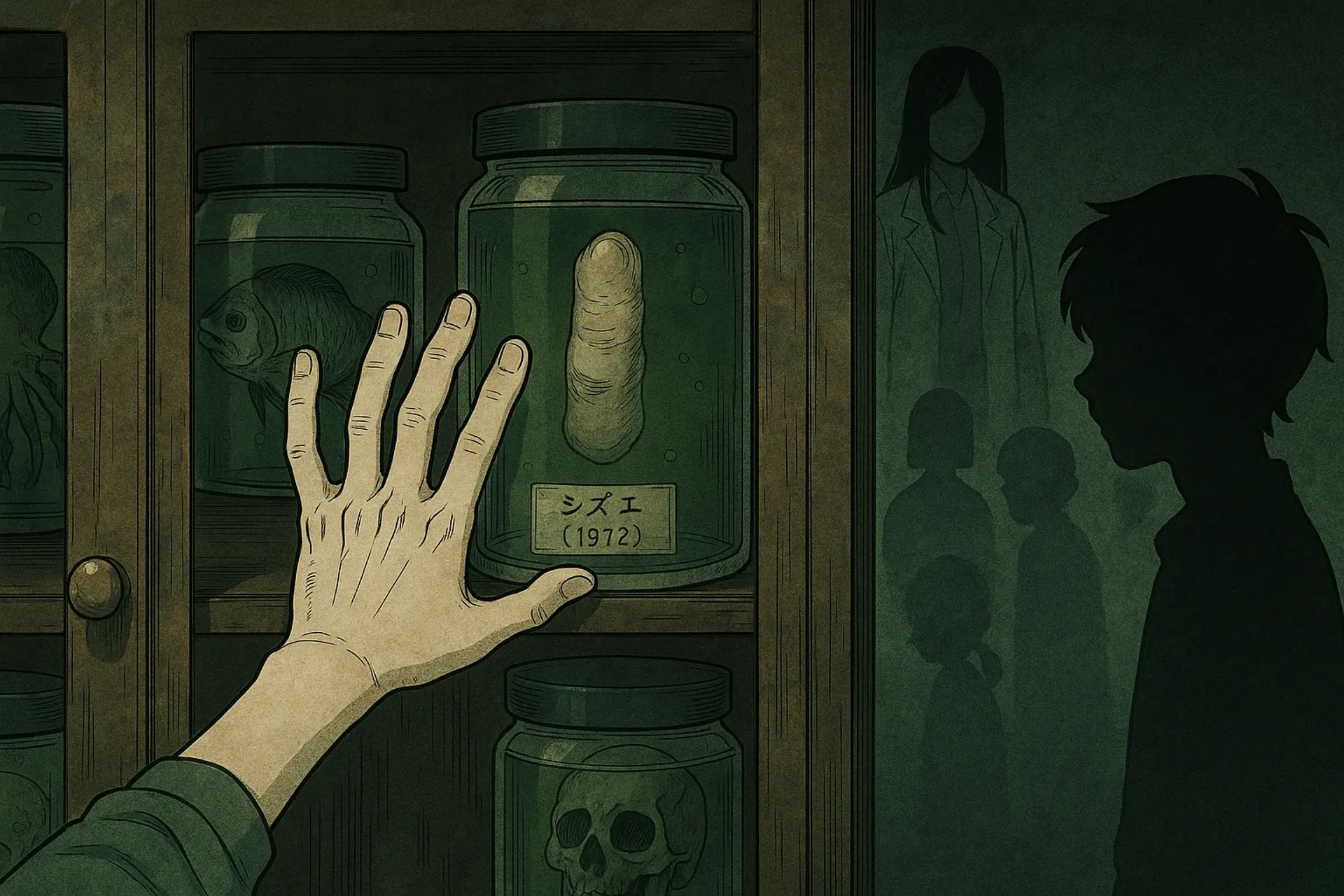 Japanese Ghost Story illustration "title: The Mountain of Specimens"