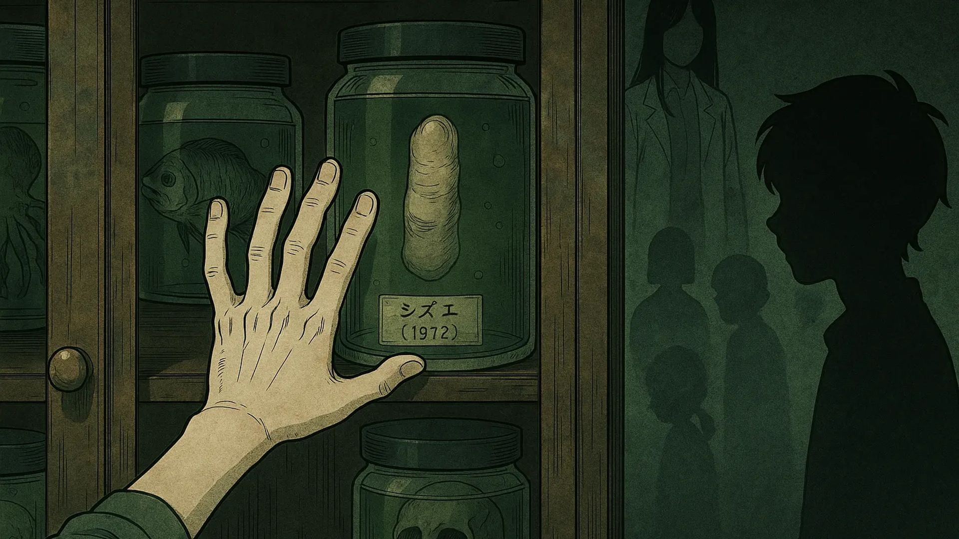 Japanese Ghost Story illustration "title: The Mountain of Specimens"