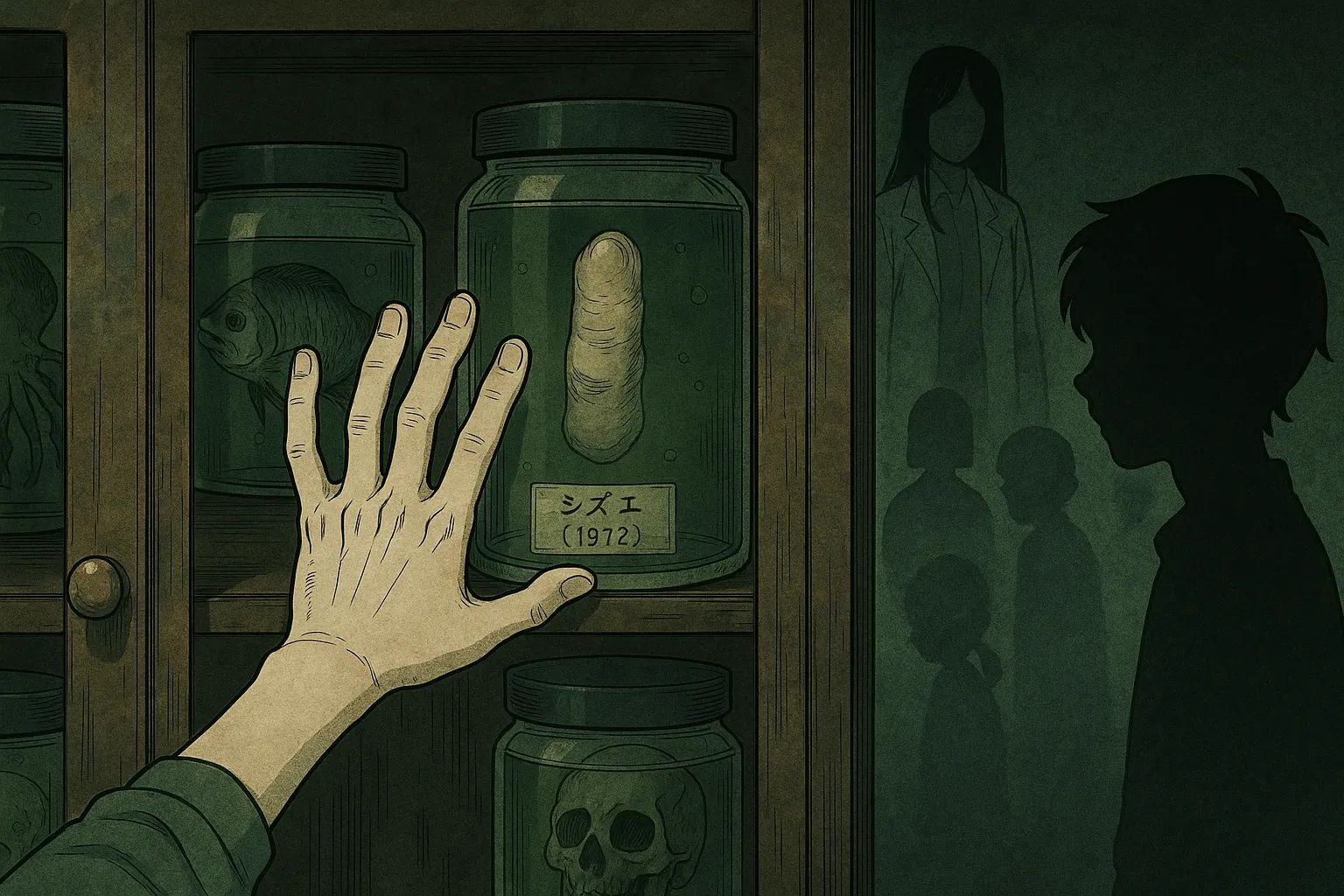 Japanese Ghost Story illustration "title: The Mountain of Specimens"