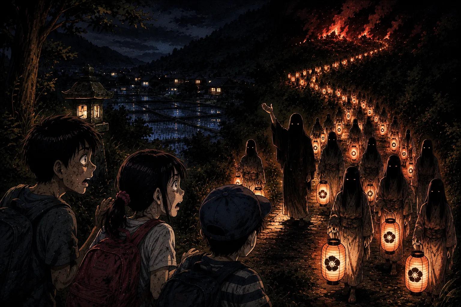 Japanese Ghost Story illustration "title: 迎え盆"