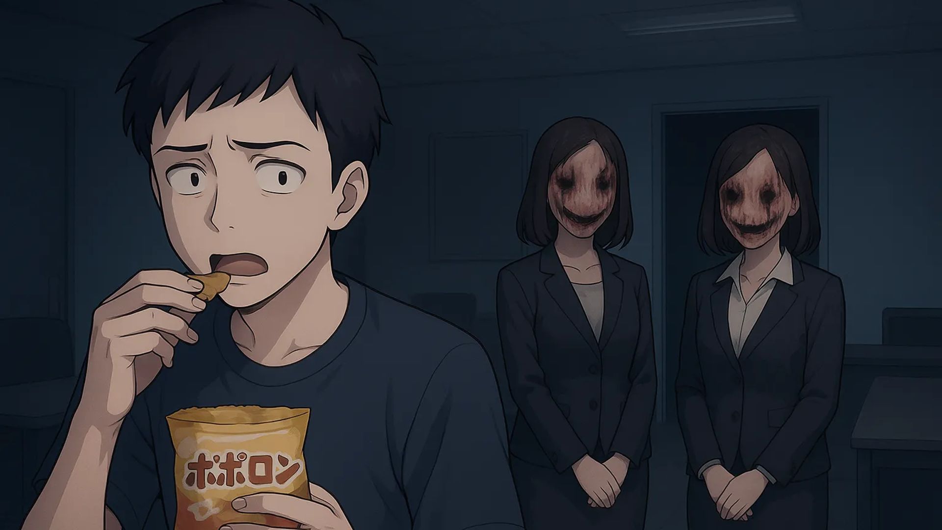 Japanese Ghost Story illustration "title: The Non-Existent Floor"