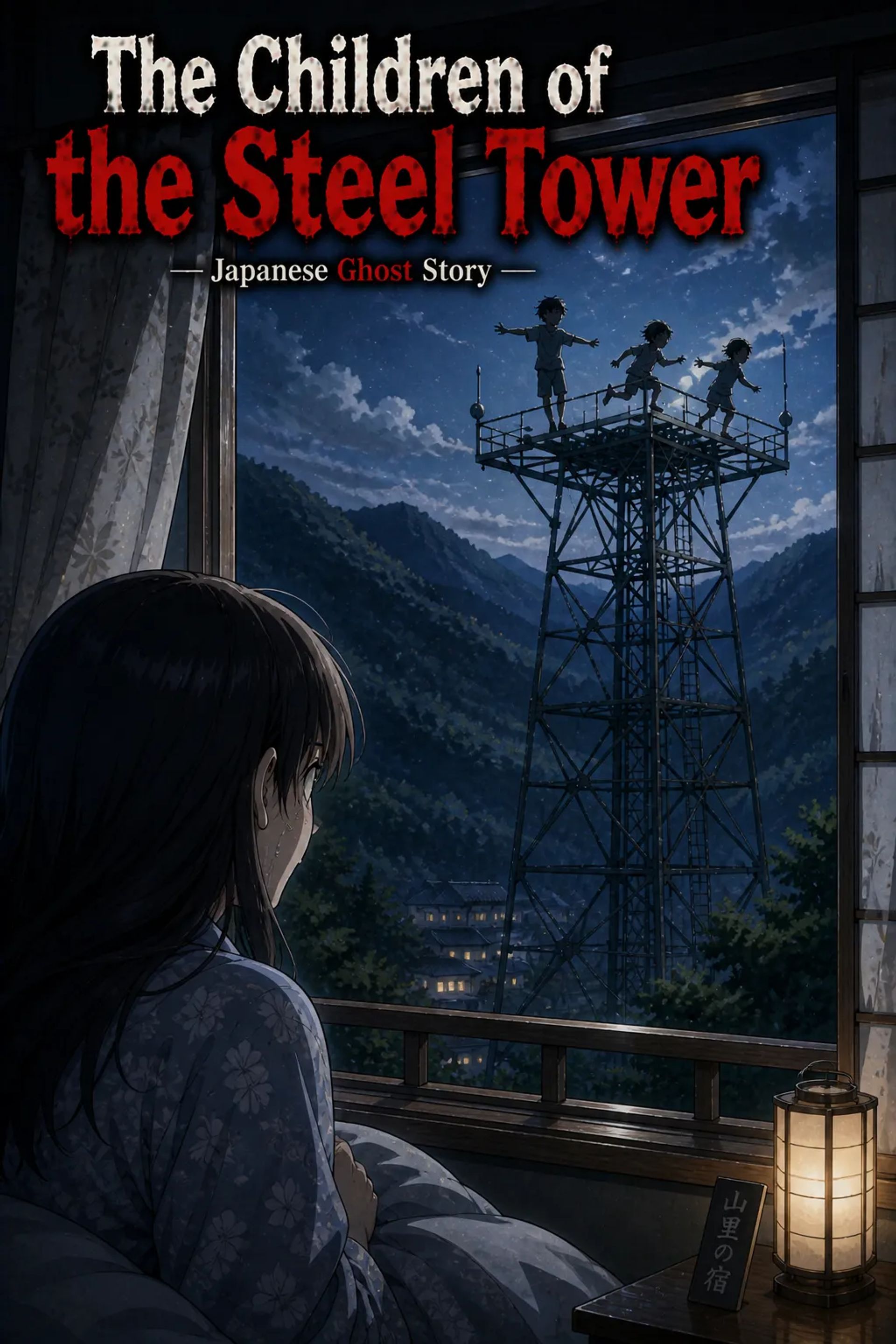 Japanese Ghost Story illustration "title: The Children of the Steel Tower"