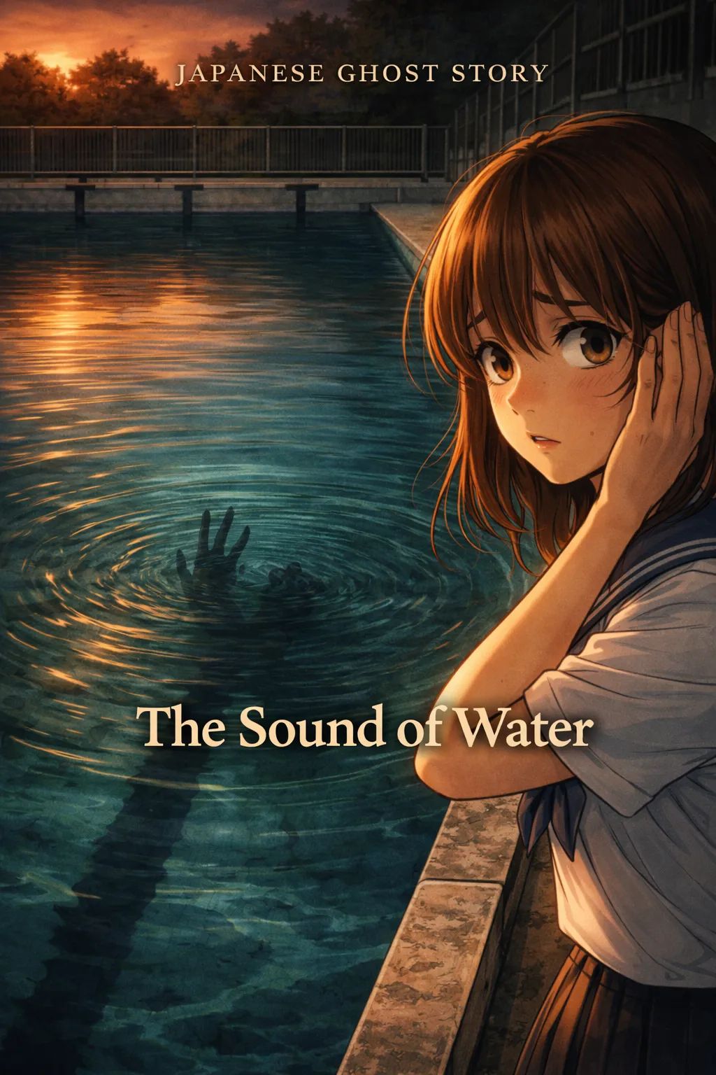 Japanese Ghost Story illustration "title: The Sound of Water"