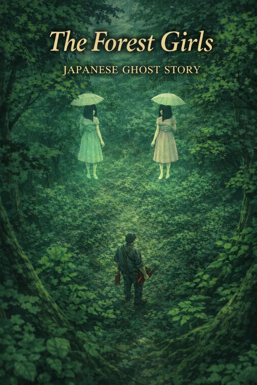 Japanese Ghost Story illustration "title: The Forest Girls"
