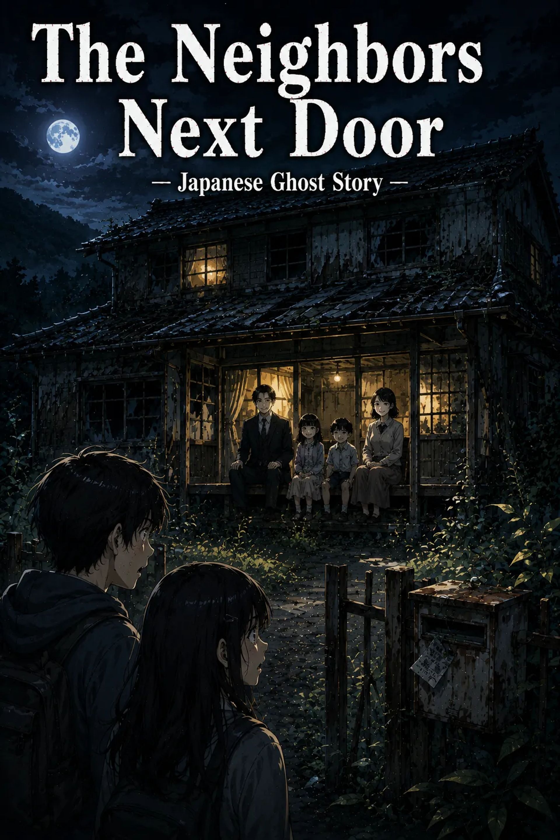 Japanese Ghost Story illustration "title: The Neighbors Next Door"