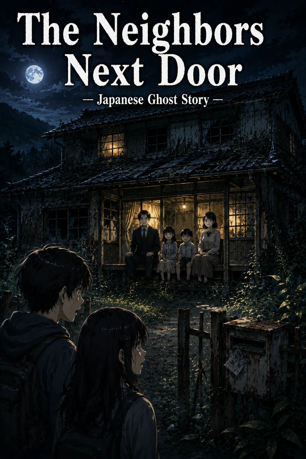 Japanese Ghost Story illustration "title: The Neighbors Next Door"