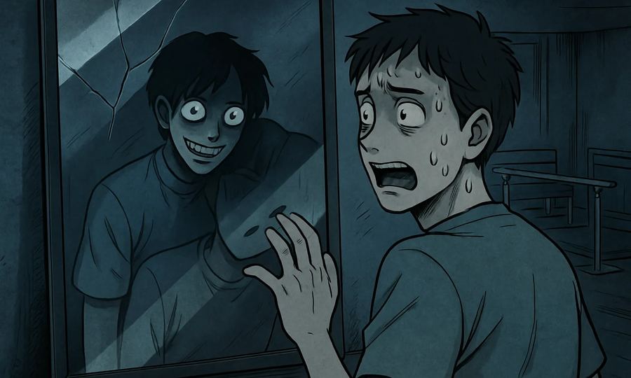 鏡の中のリハビリ室