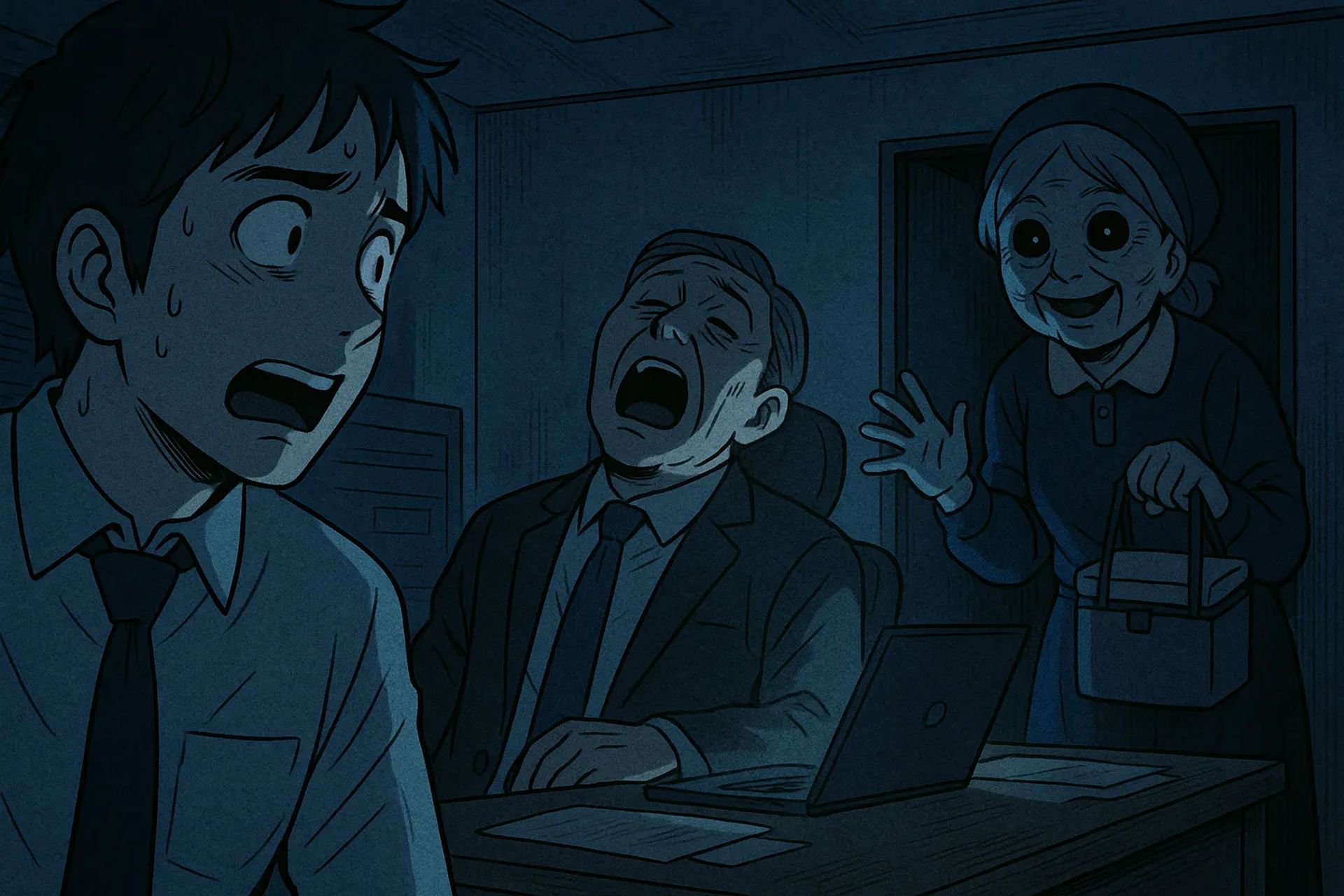 Japanese Ghost Story illustration "title: The Drink Lady"