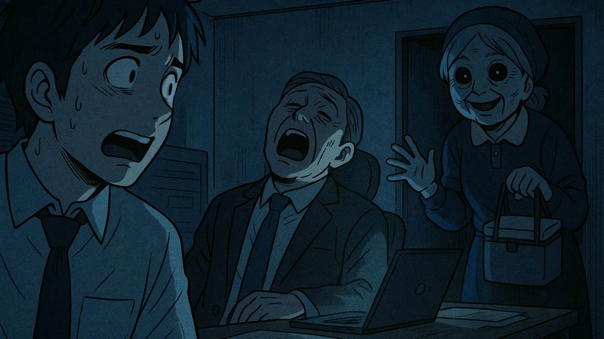 Japanese Ghost Story illustration "title: The Drink Lady"
