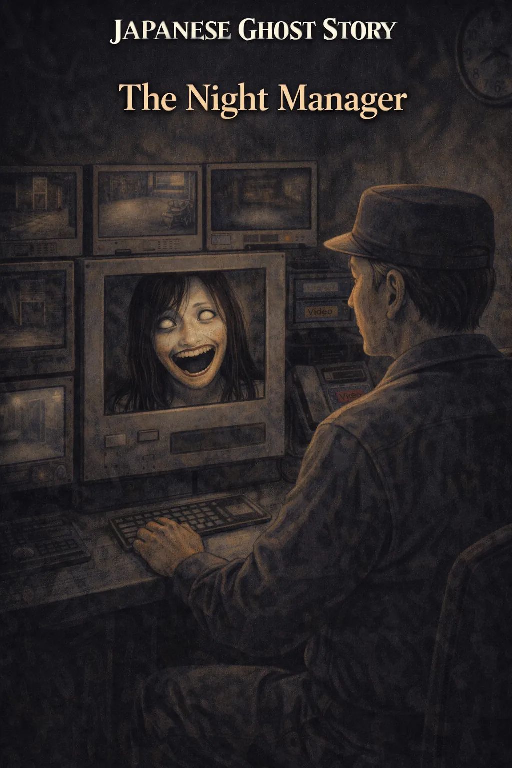 Japanese Ghost Story illustration "title: The Intercom at the Manager’s Office"