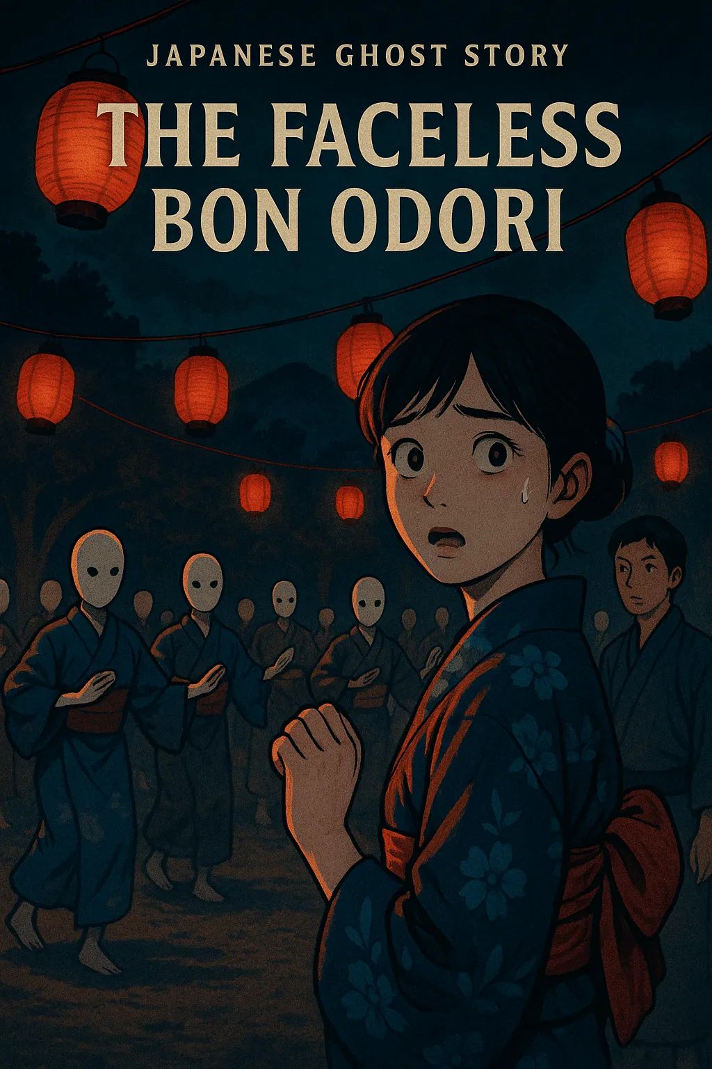 Japanese Ghost Story illustration "title: The Faceless Bon Odori"