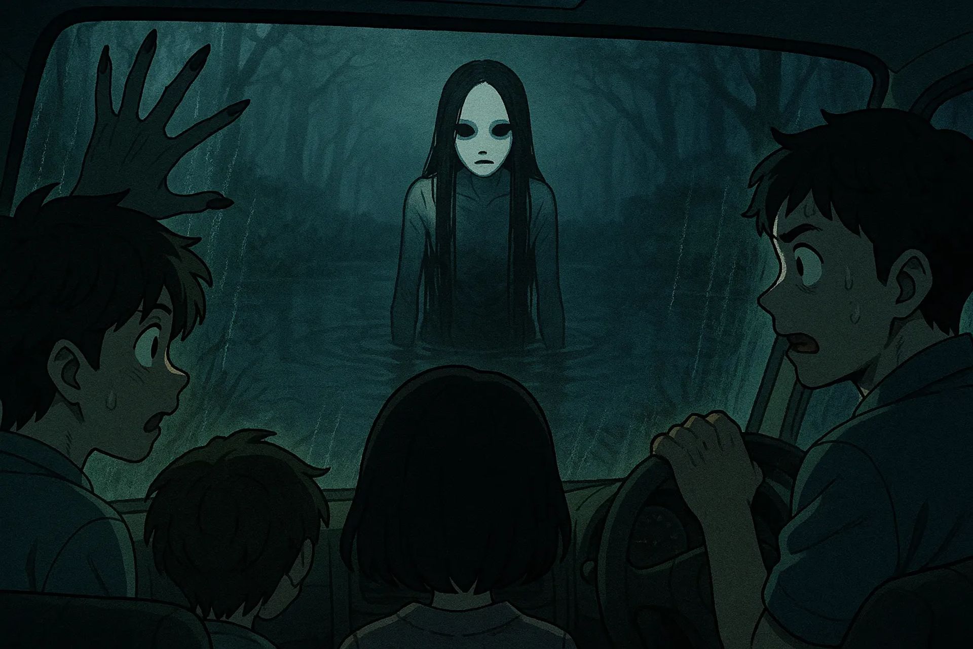 Japanese Ghost Story illustration "title: Lady of the Marsh"