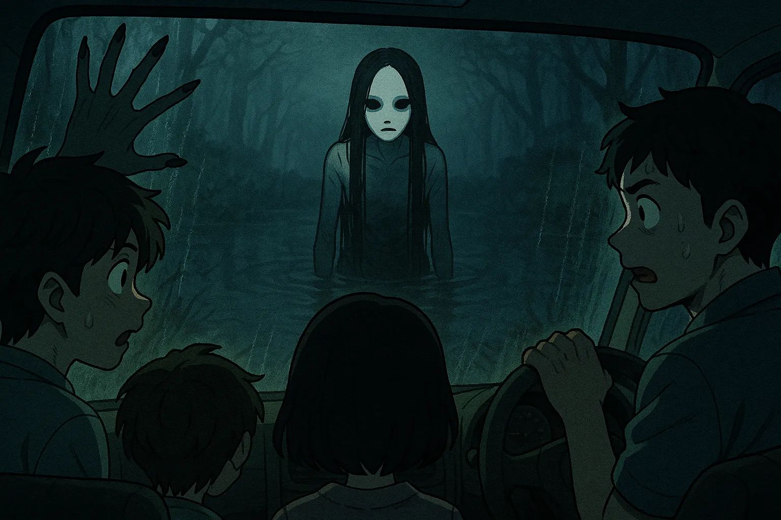 Japanese Ghost Story illustration "title: Lady of the Marsh"