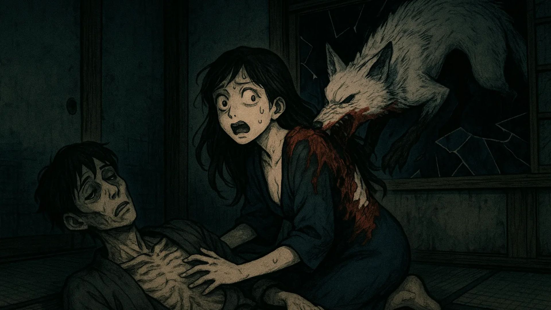 Japanese Ghost Story illustration "title: The Fox's Repayment"