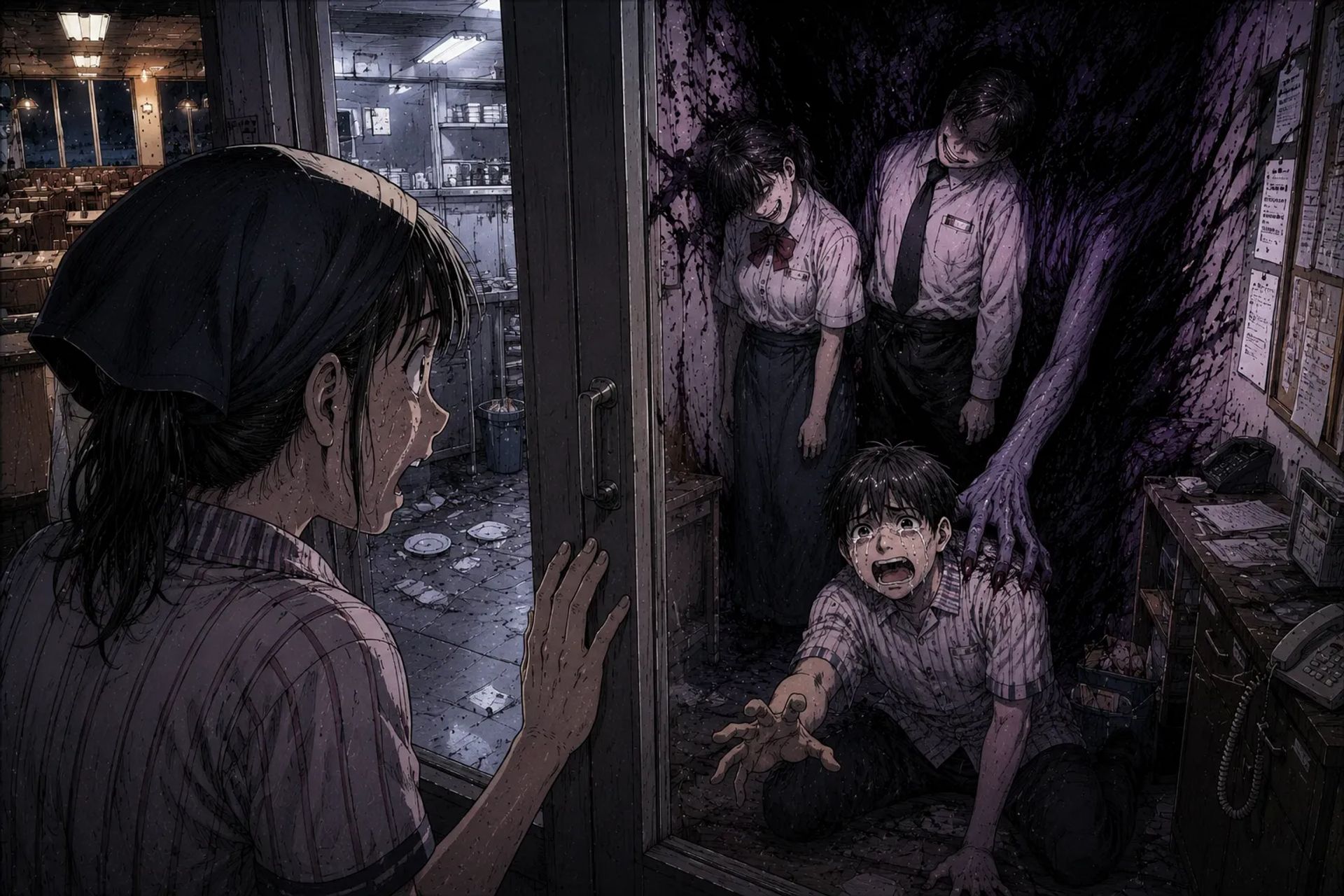 Japanese Ghost Story illustration "title: Open During Obon"