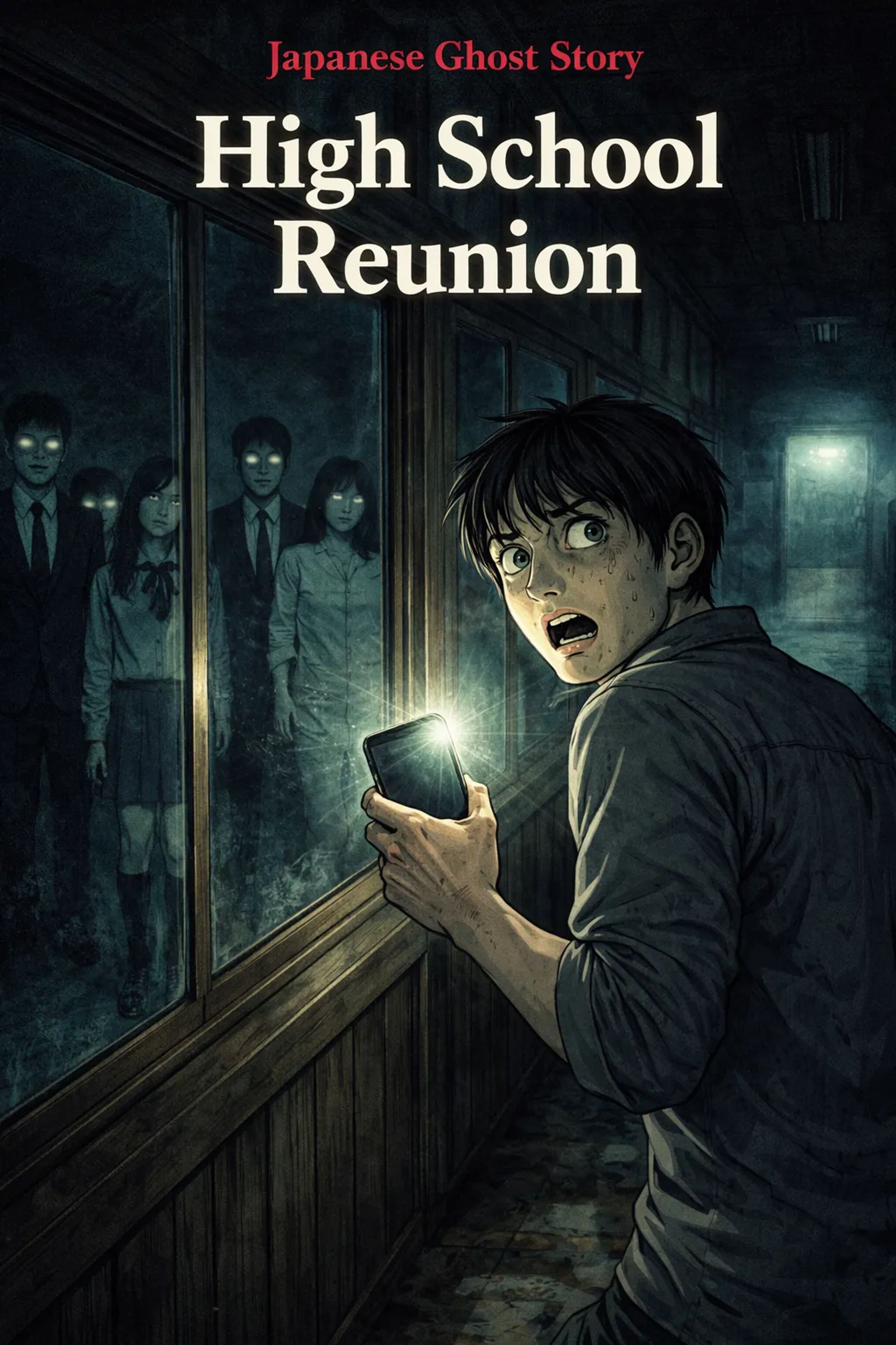 Japanese Ghost Story illustration "title: High School Reunion"