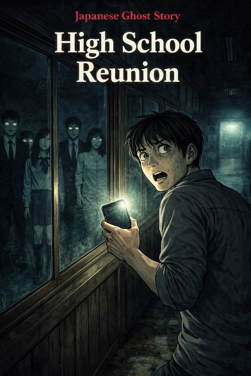 Japanese Ghost Story illustration "title: High School Reunion"