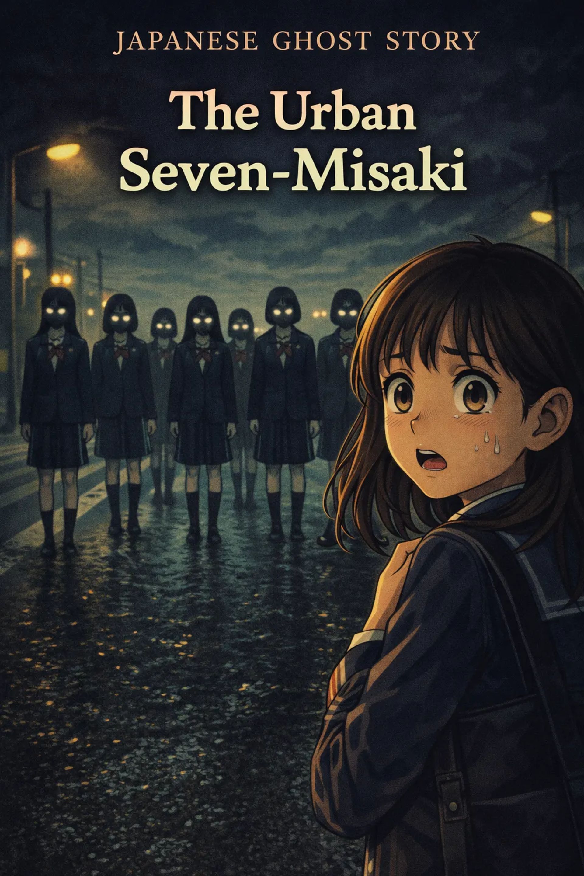 Japanese Ghost Story illustration "title: The Urban Seven-Misaki"