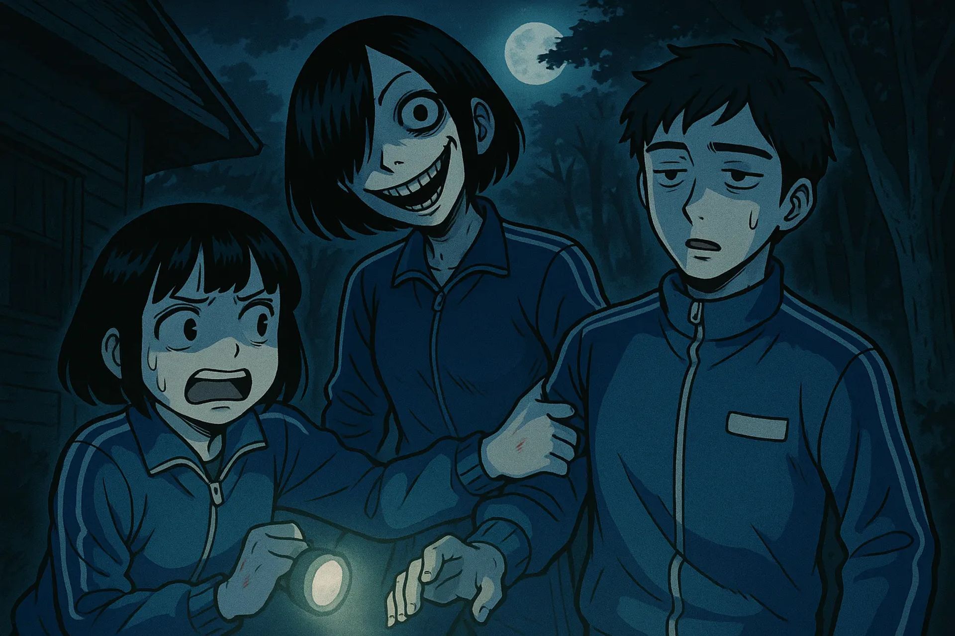 Japanese Ghost Story illustration "title: The Night at the Training Camp"