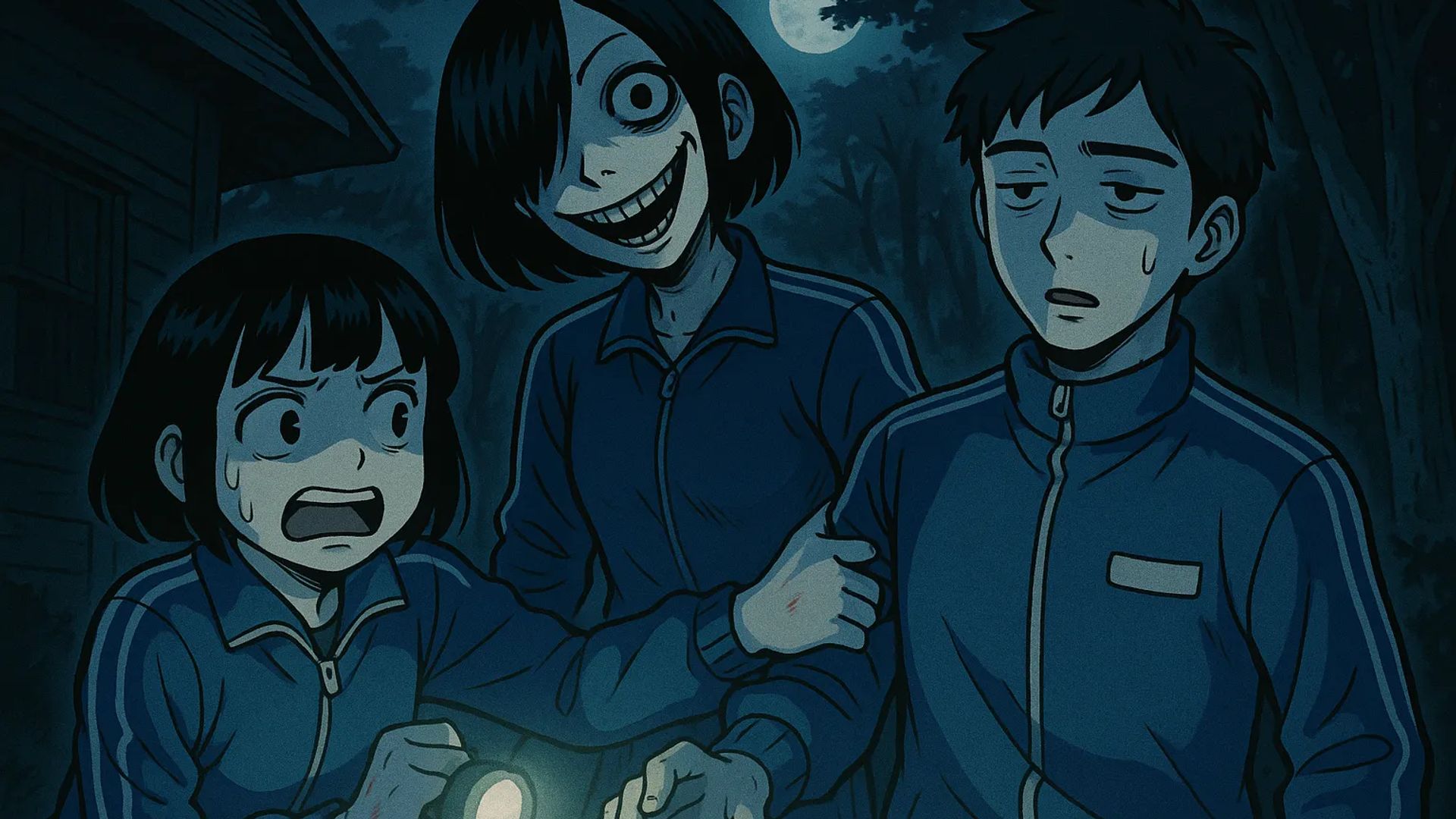 Japanese Ghost Story illustration "title: The Night at the Training Camp"