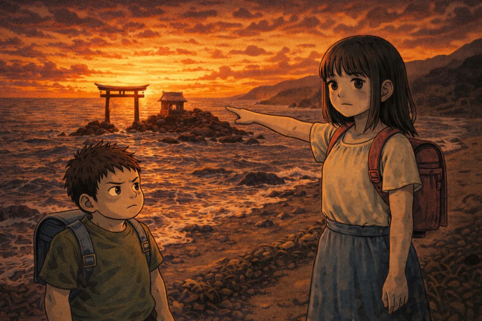 Japanese Ghost Story illustration "title: Memories of Chi-chan"