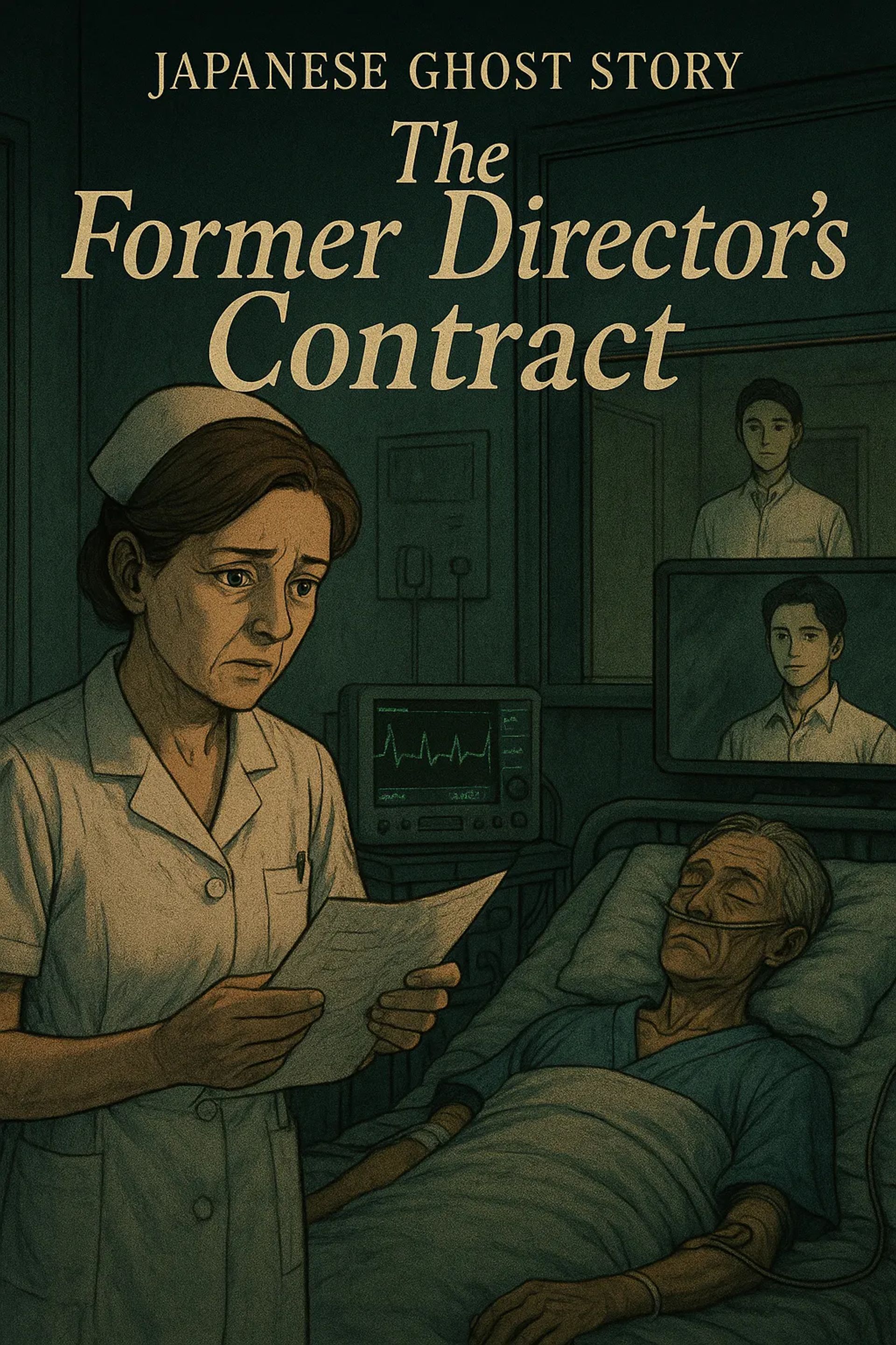Japanese Ghost Story illustration "title: The Former Director's Contract"