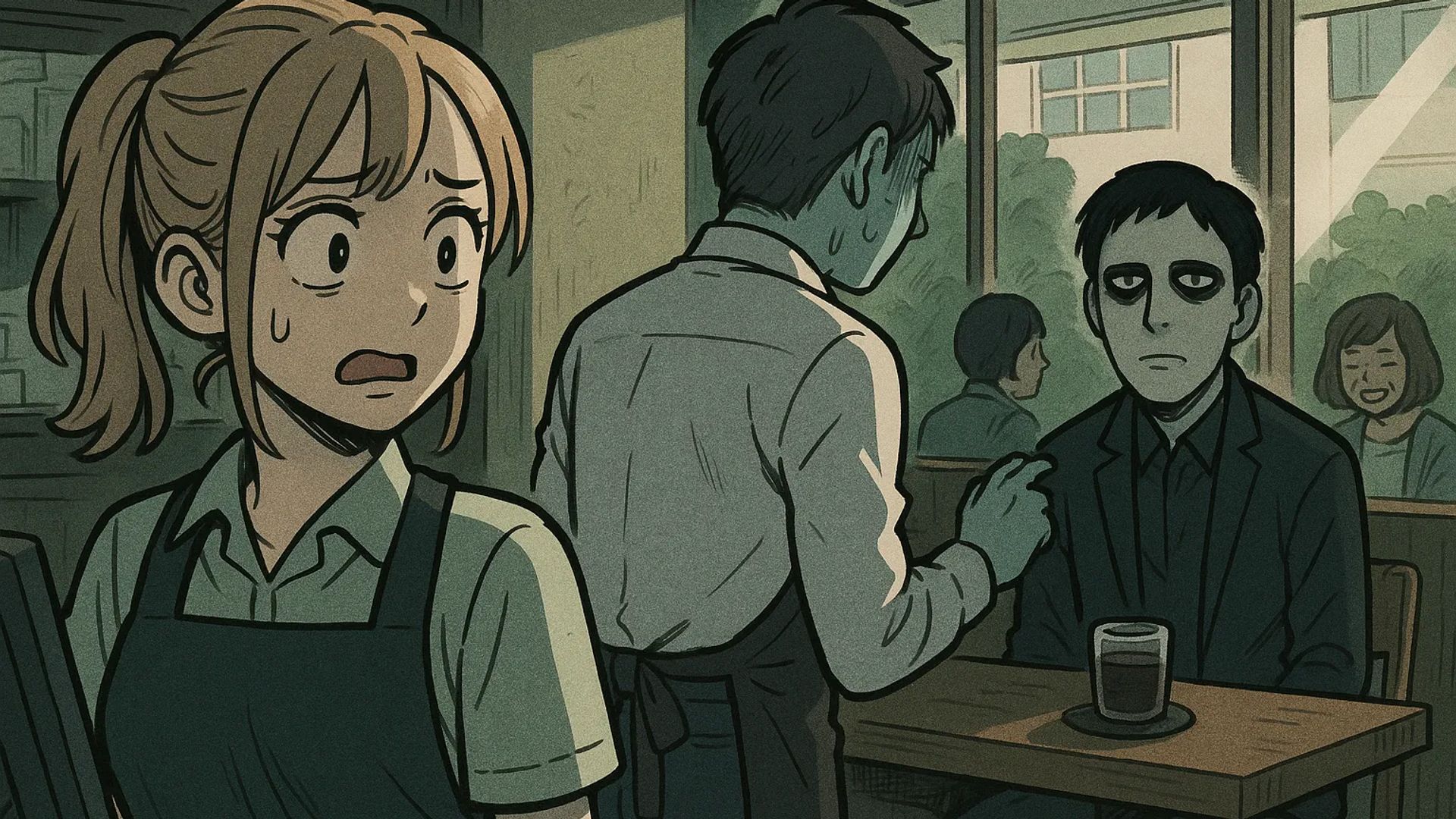Japanese Ghost Story illustration "title: The Shop with a High Tenant Turnover"