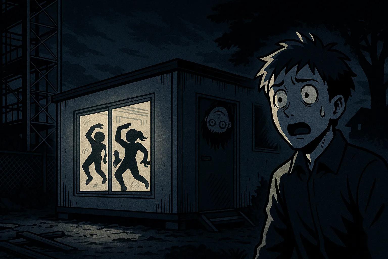 プレハブの灯り