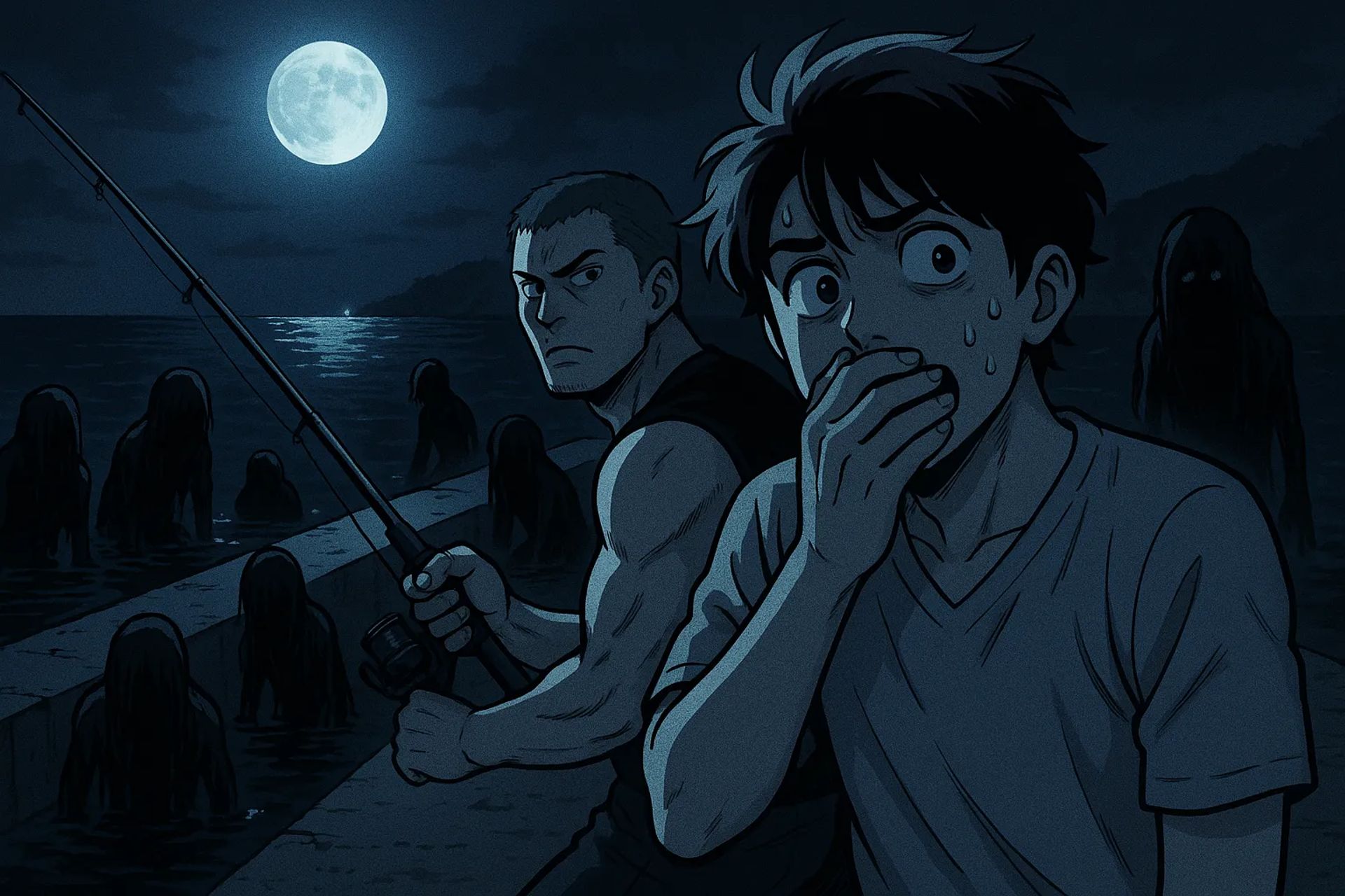 Japanese Ghost Story illustration "title: The Private Breakwater"