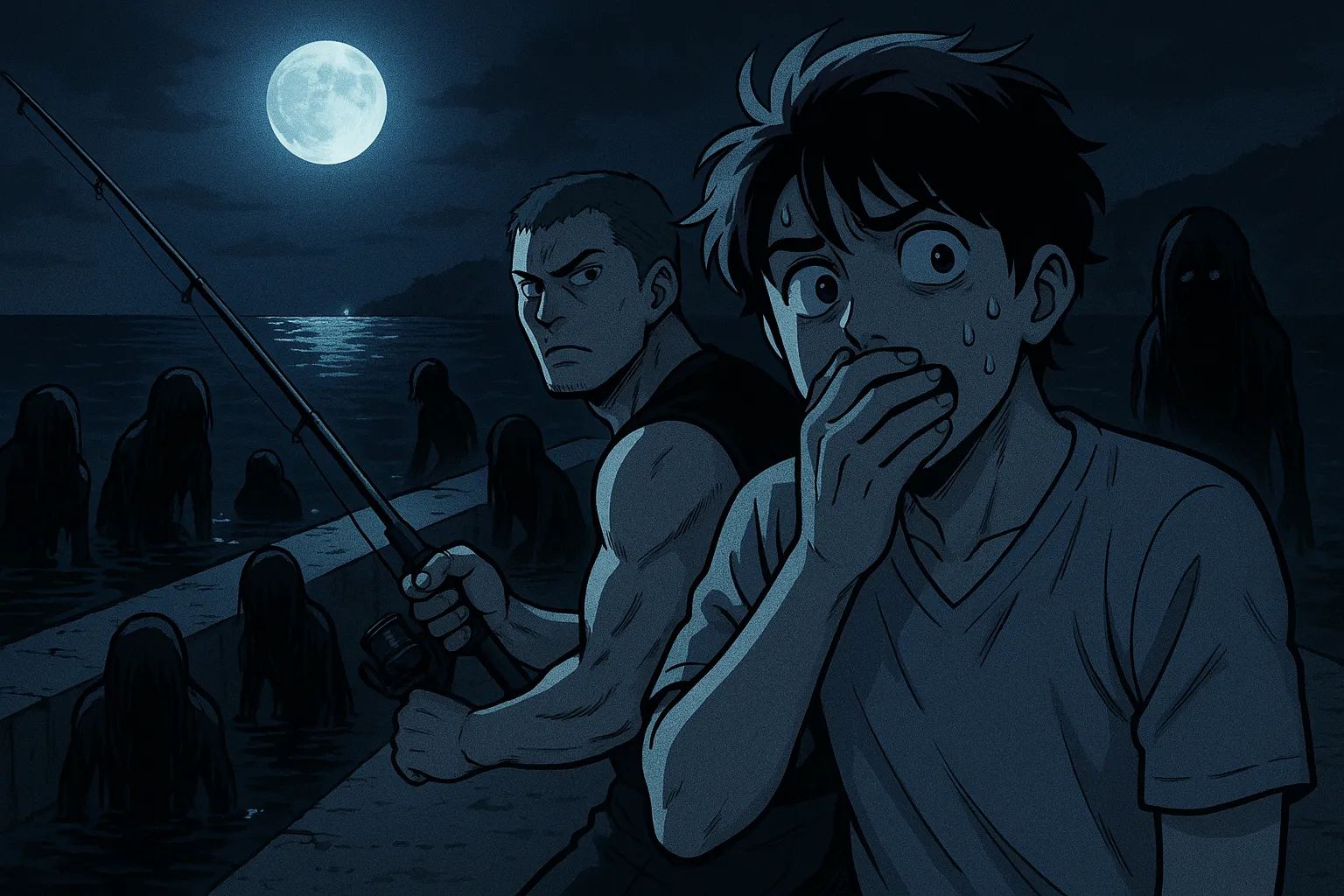 Japanese Ghost Story illustration "title: The Private Breakwater"