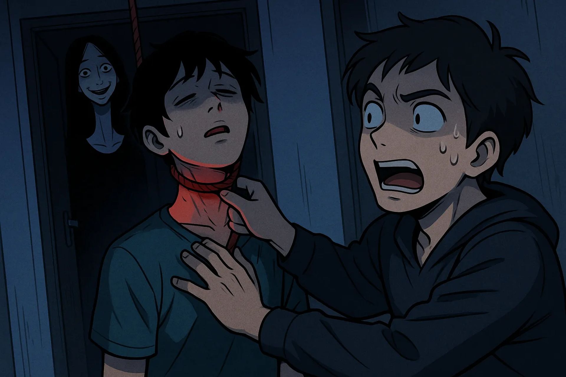 Japanese Ghost Story illustration "title: Dark Streamer"