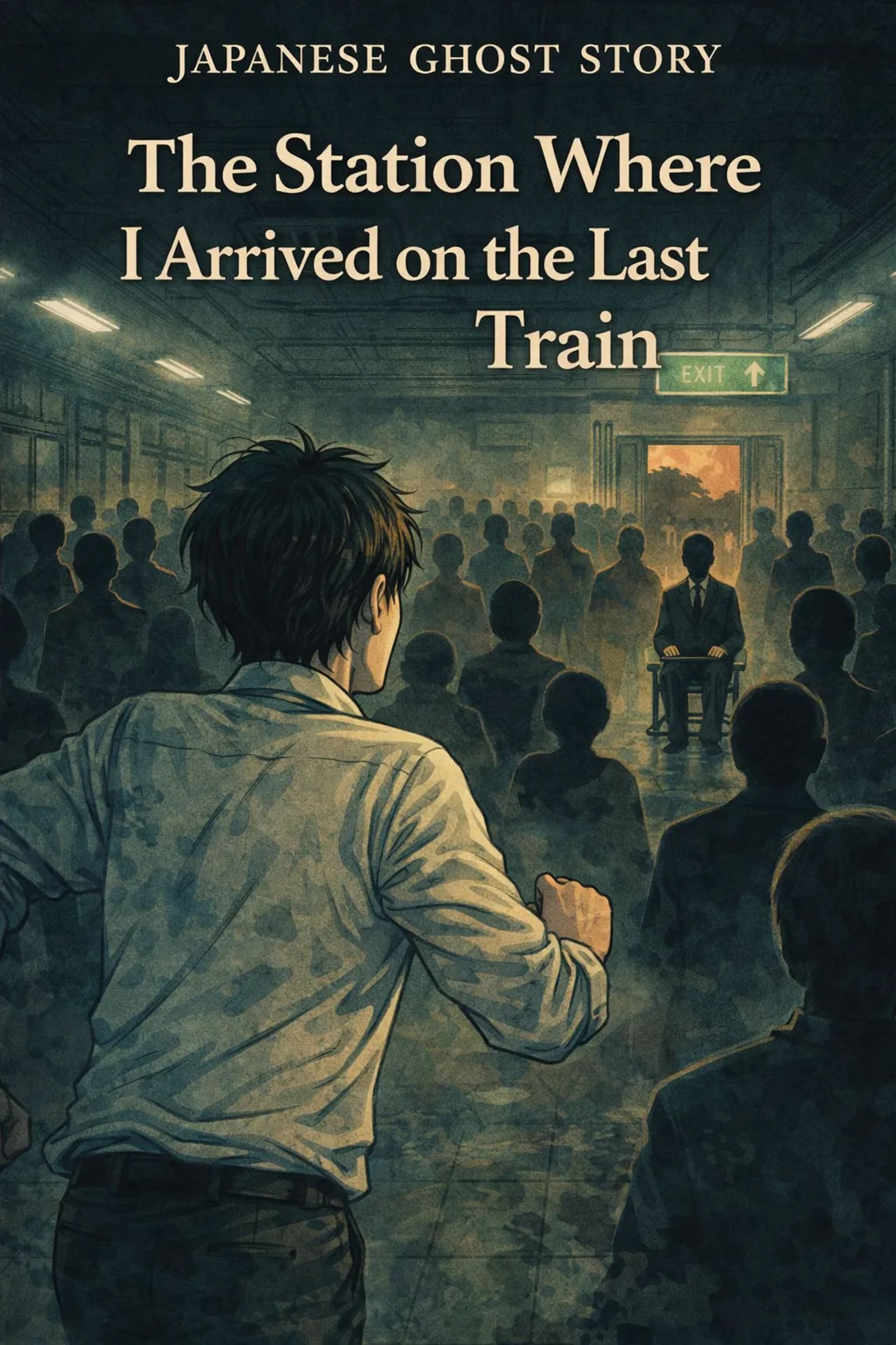 Japanese Ghost Story illustration "title: The station where I arrived on the last train"