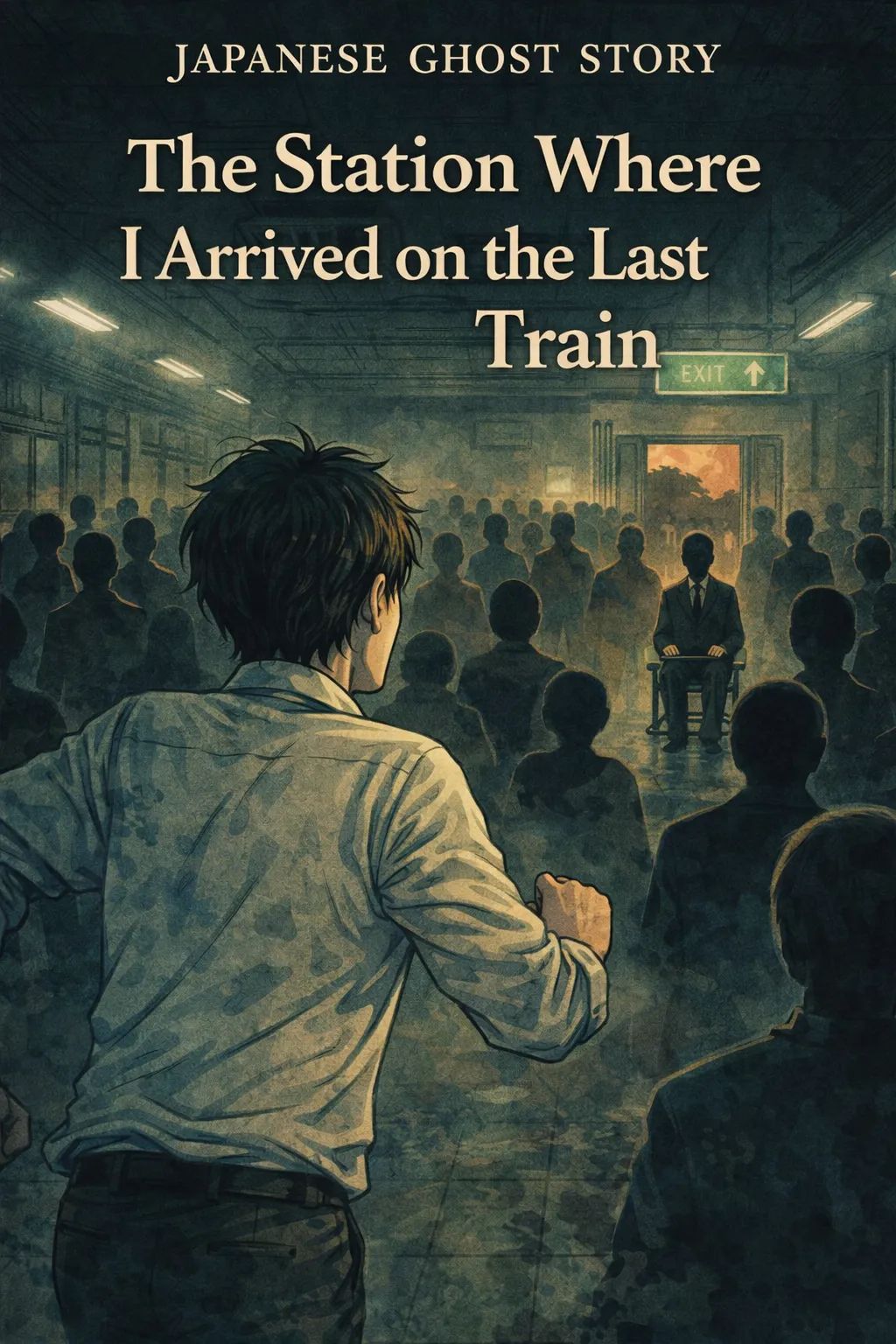 Japanese Ghost Story illustration "title: The station where I arrived on the last train"
