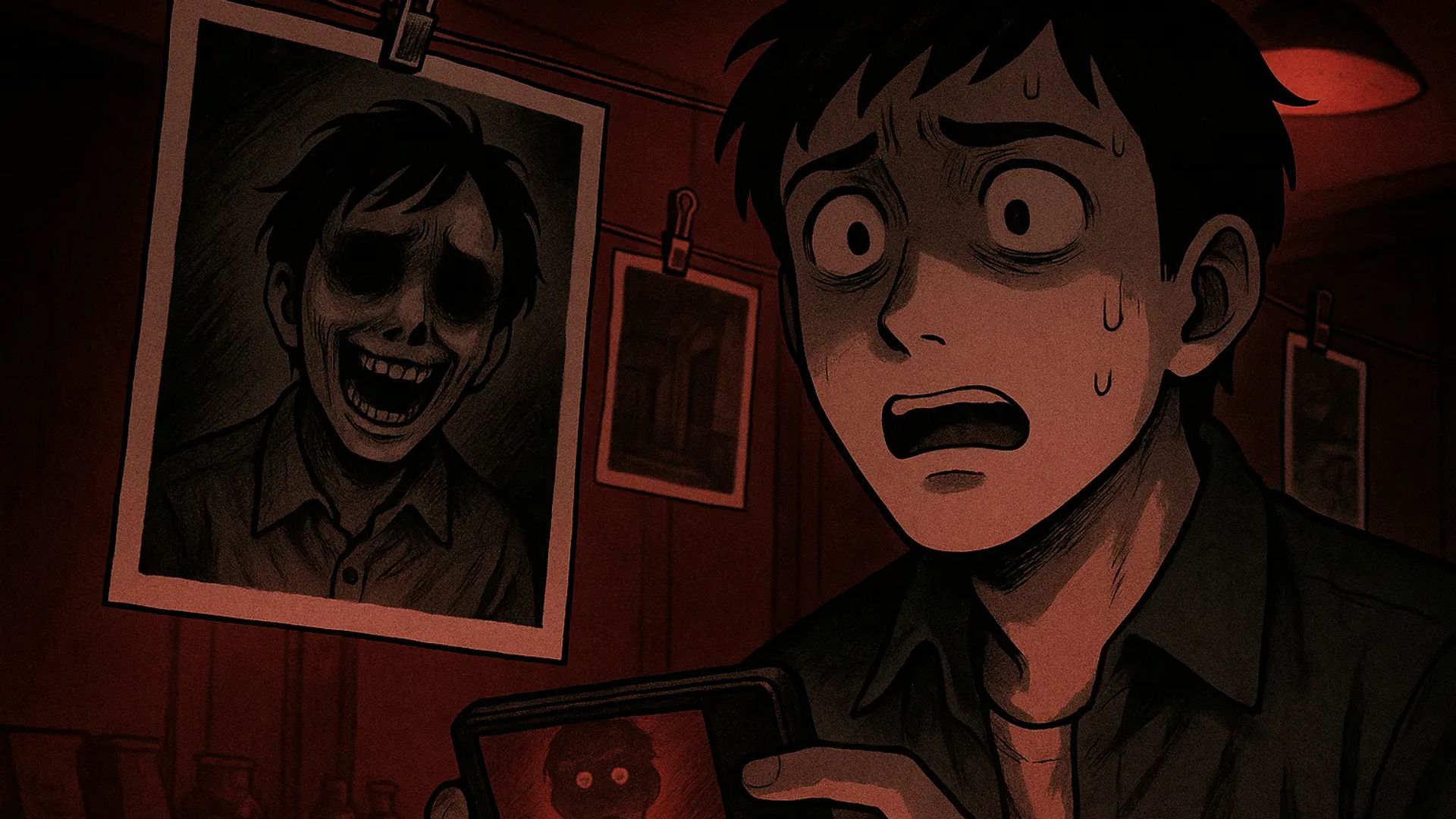 Japanese Ghost Story illustration "title: What's on the Camera"