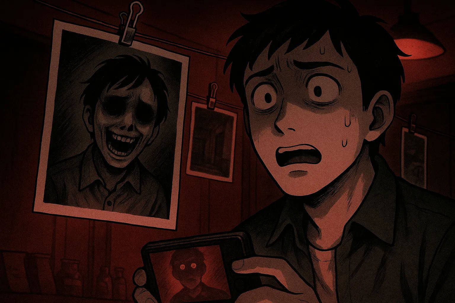 Japanese Ghost Story illustration "title: What's on the Camera"