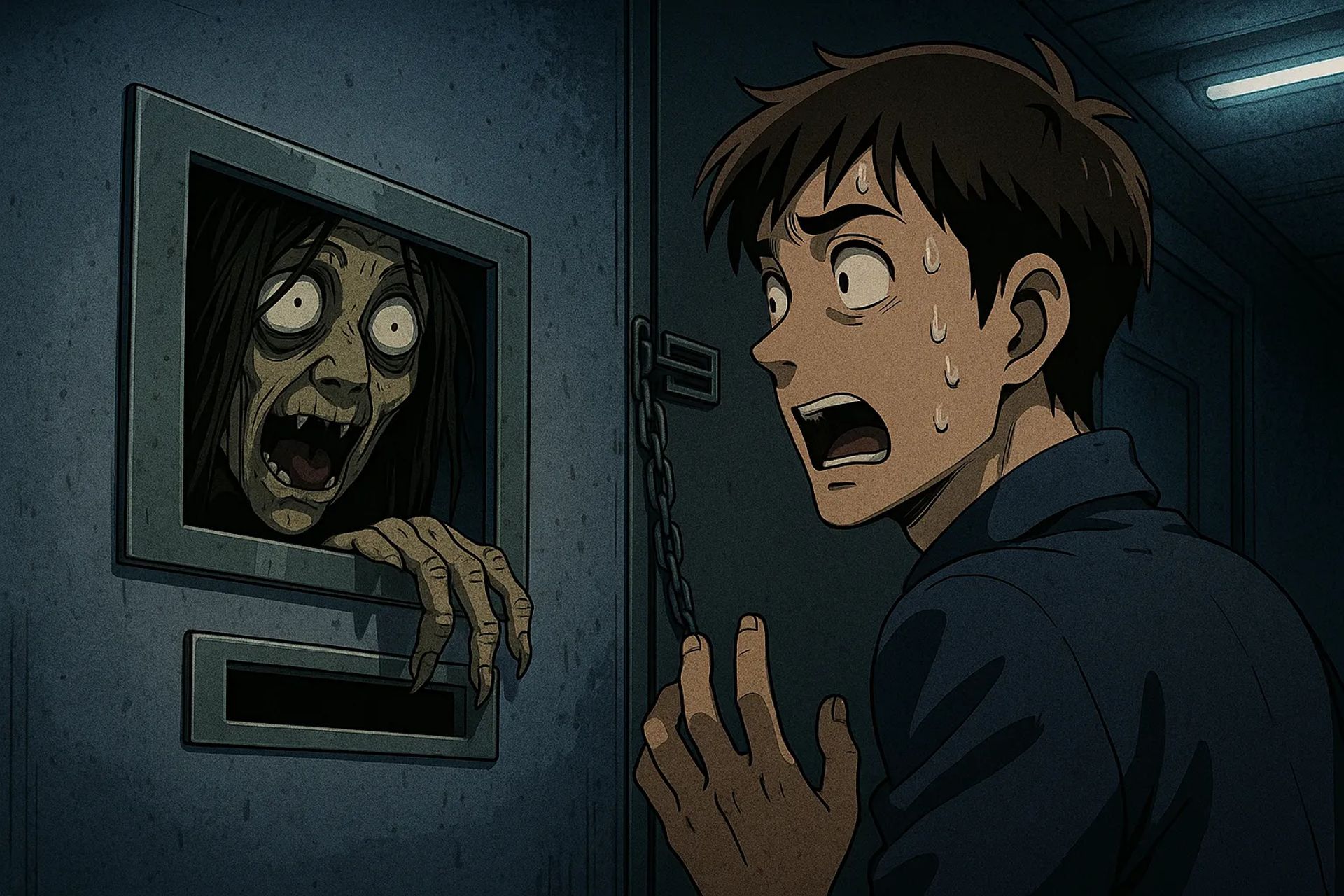 Japanese Ghost Story illustration "title: The Crawling Crone"