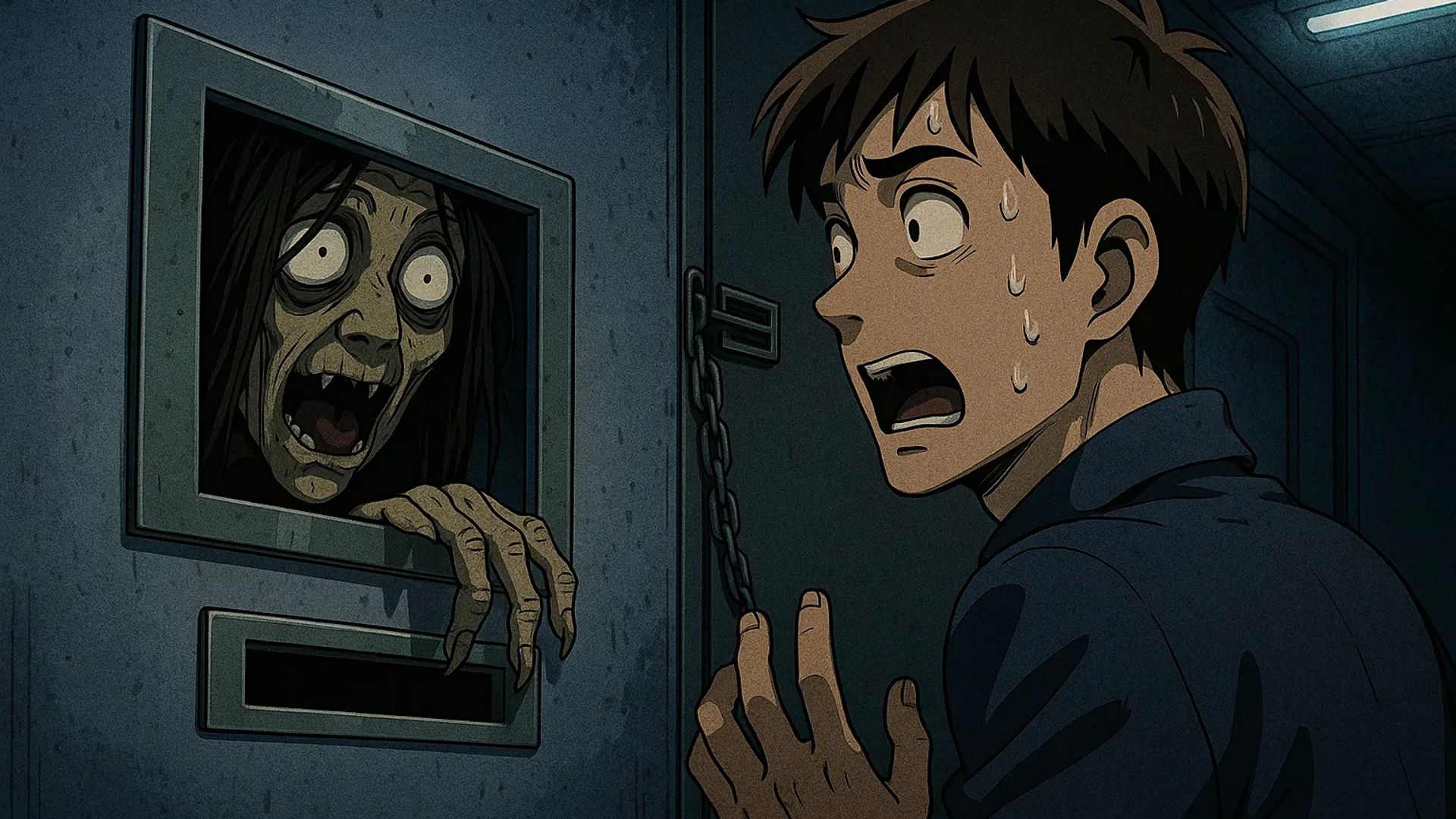 Japanese Ghost Story illustration "title: The Crawling Crone"