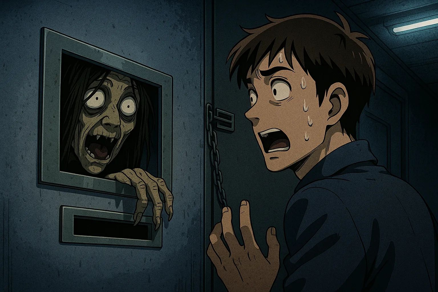 Japanese Ghost Story illustration "title: The Crawling Crone"