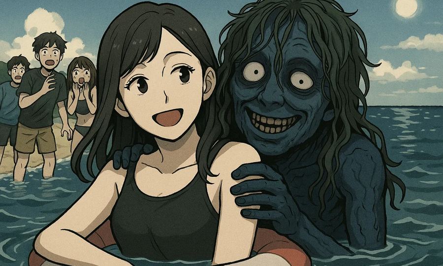 沖にいた美女