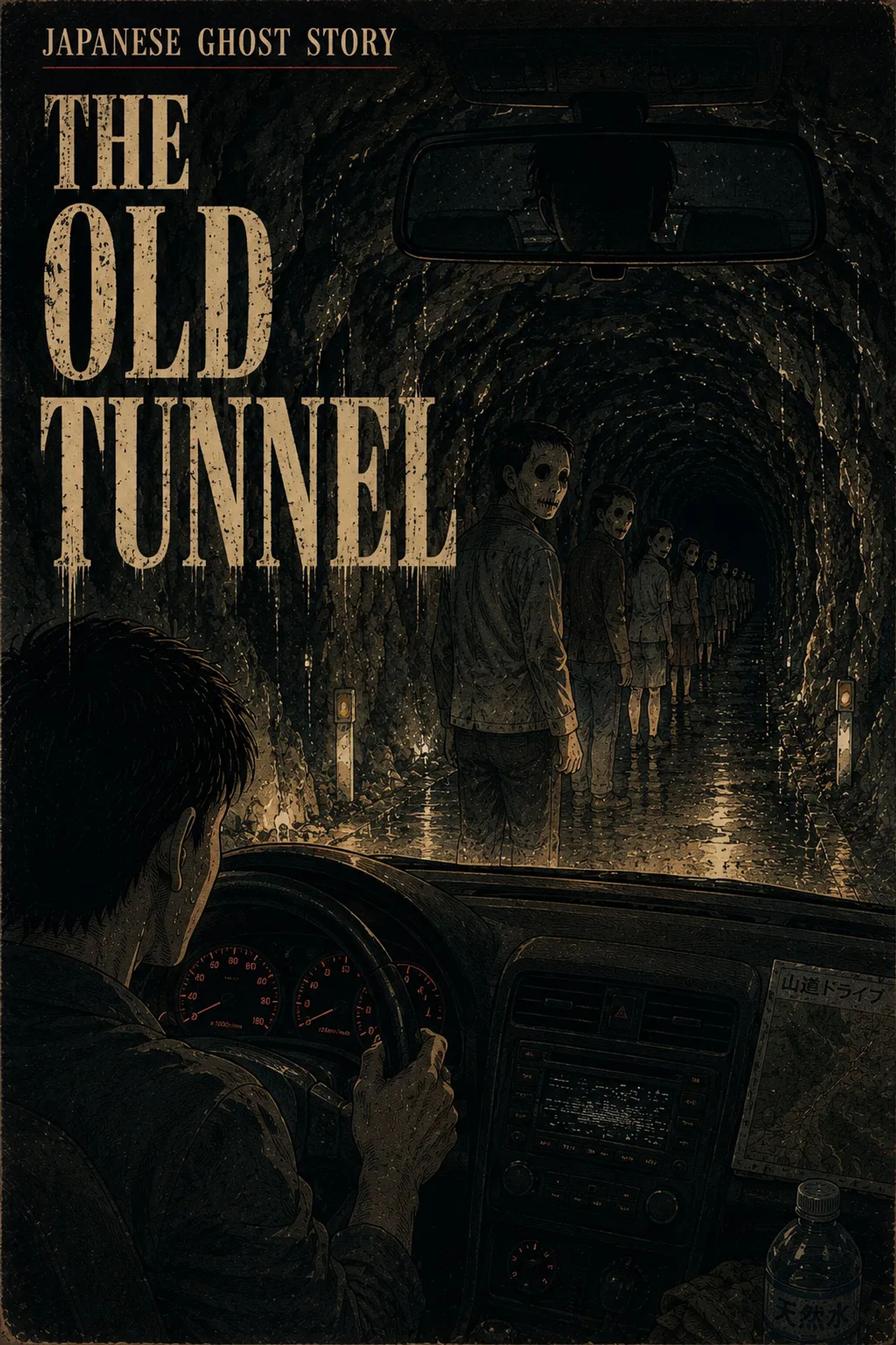 Japanese Ghost Story illustration "title: The Old Tunnel"