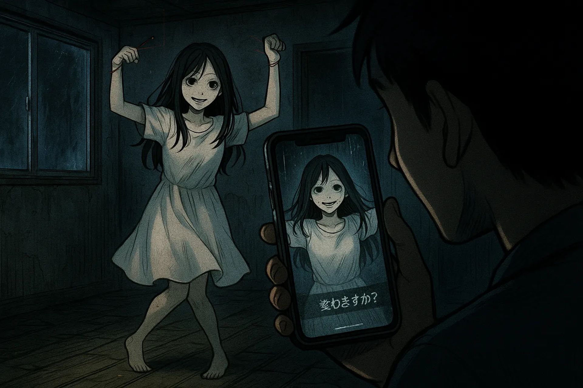 Japanese Ghost Story illustration "title: Dance With Me"