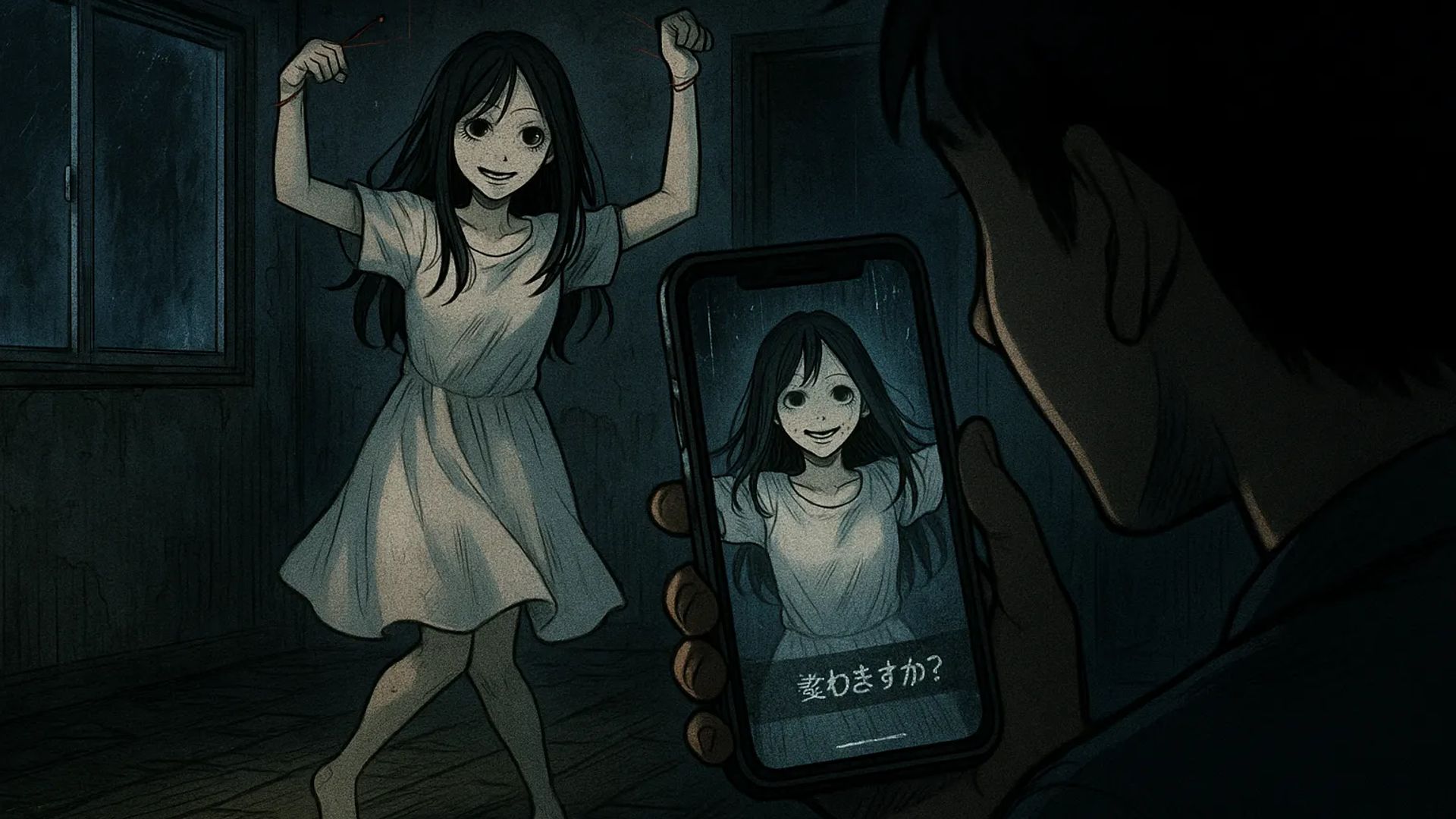 Japanese Ghost Story illustration "title: Dance With Me"