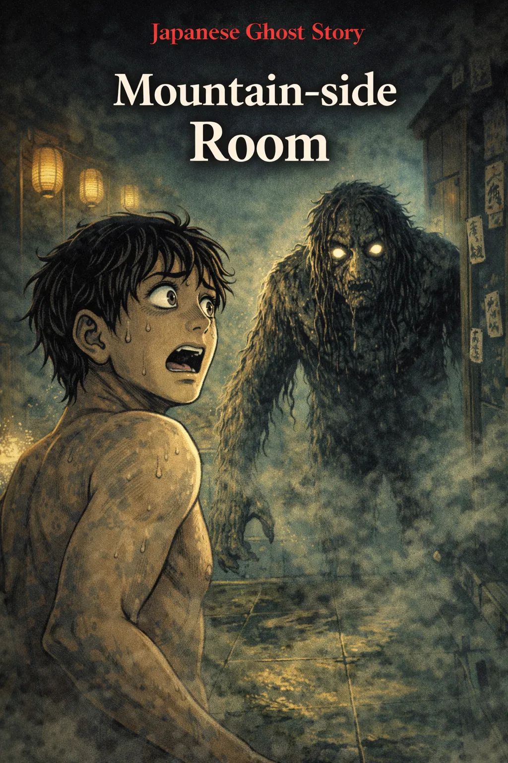 Japanese Ghost Story illustration "title: Mountain-side room"
