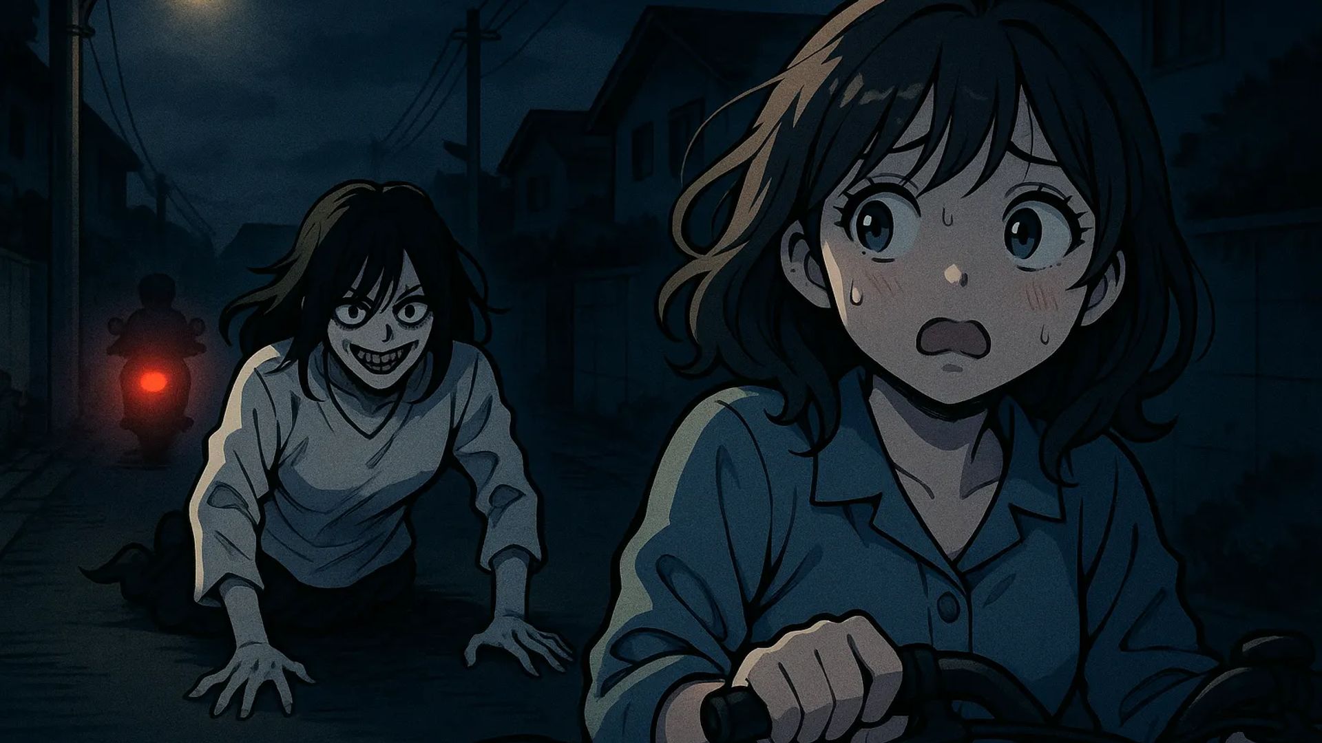 Japanese Ghost Story illustration "title: The Night I Saw Teketeke"