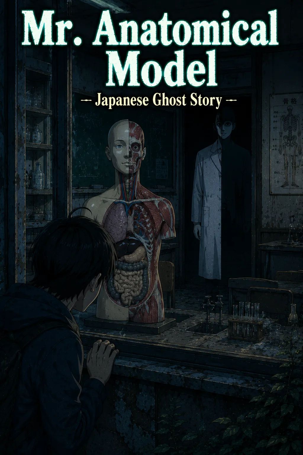 Japanese Ghost Story illustration "title: Mr. Anatomical Model"