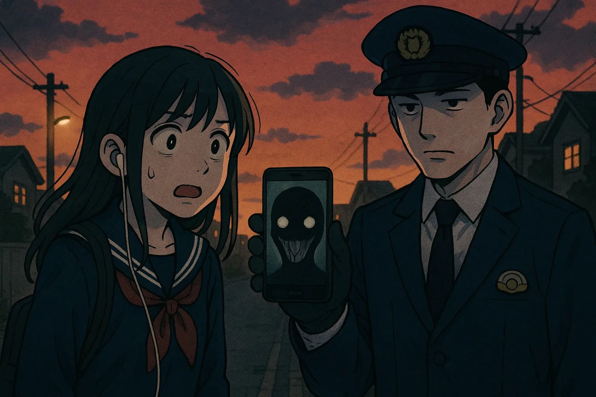 Japanese Ghost Story illustration "title: The Officer’s Question"