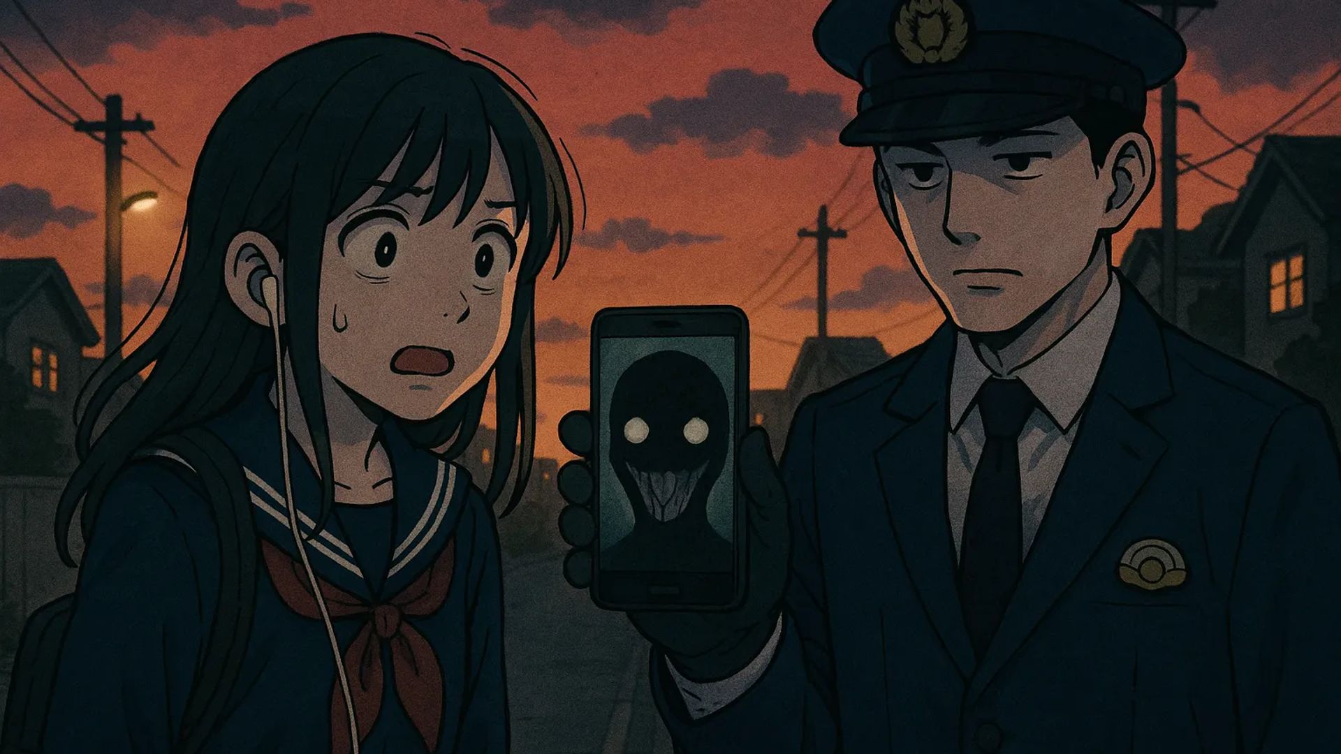 Japanese Ghost Story illustration "title: The Officer’s Question"