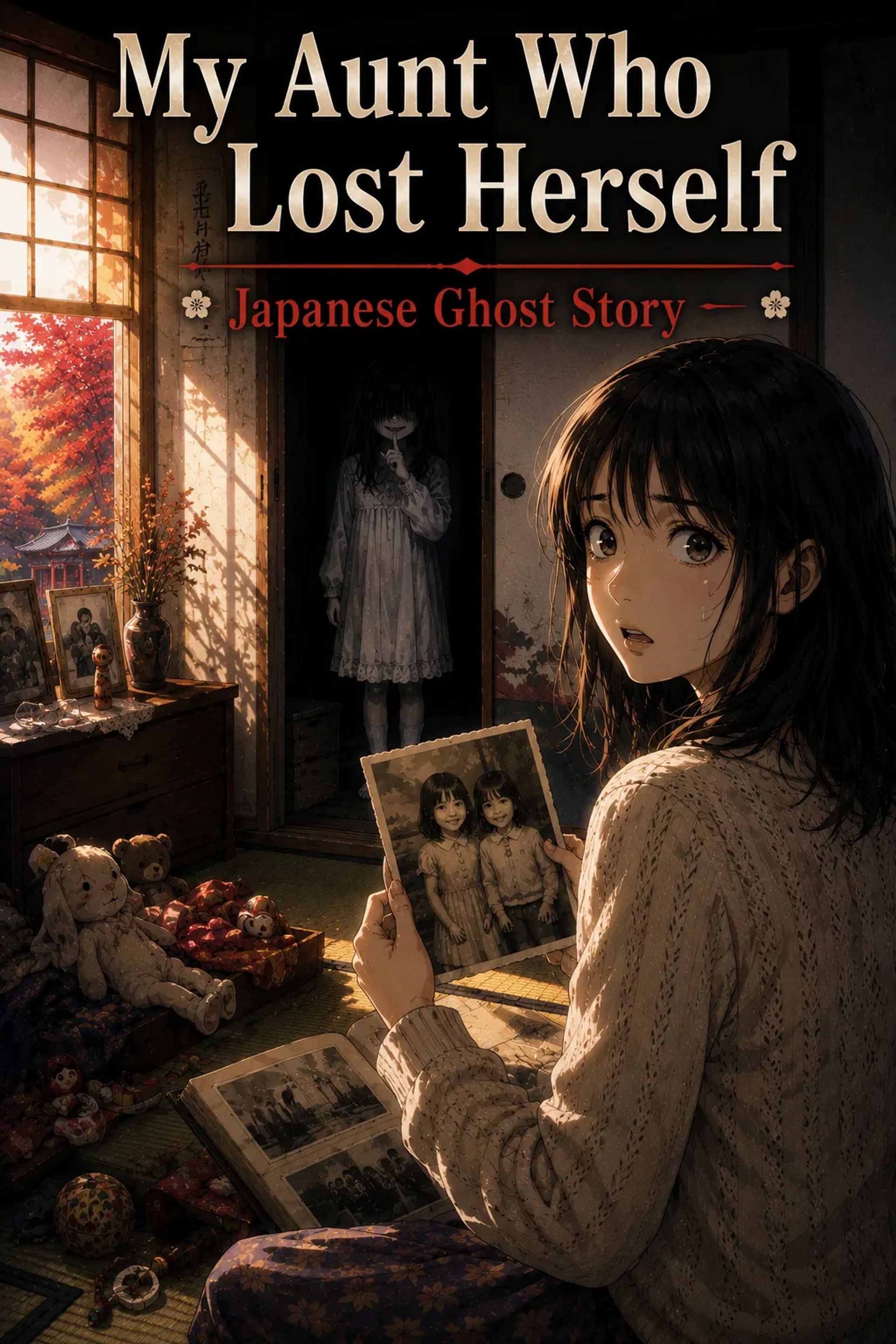 Japanese Ghost Story illustration "title: My Aunt Who Lost Herself"