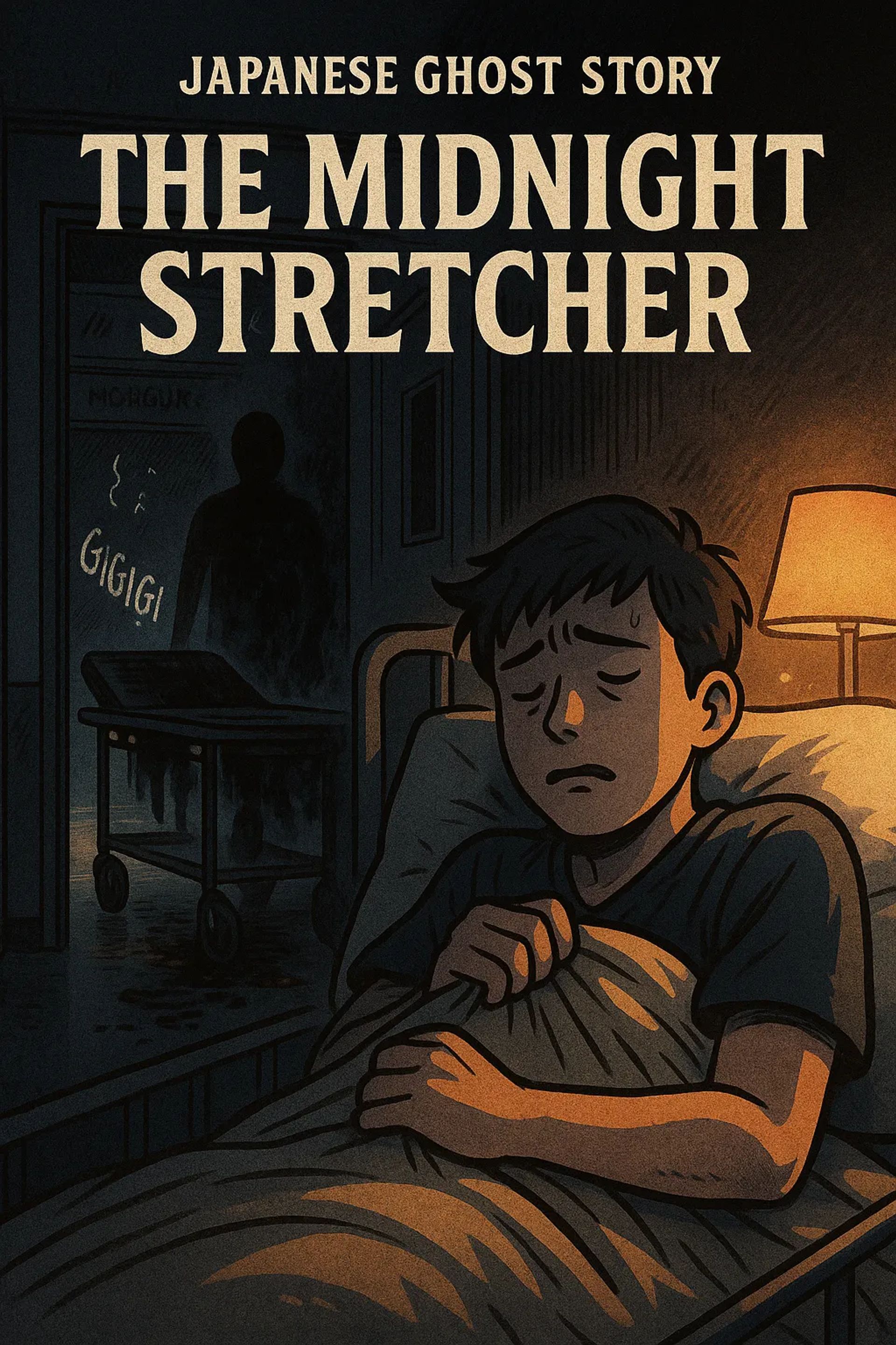 Japanese Ghost Story illustration "title: The Midnight Stretcher"